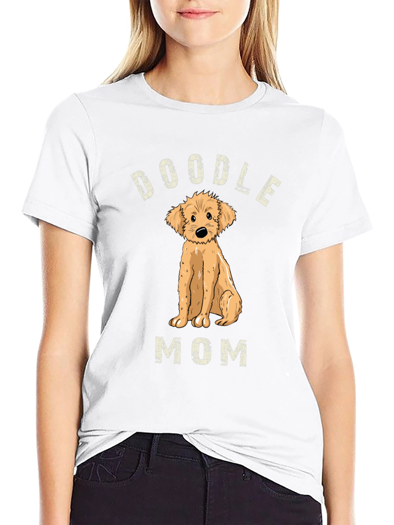 Camiseta Doodle Mom Negra Unisex