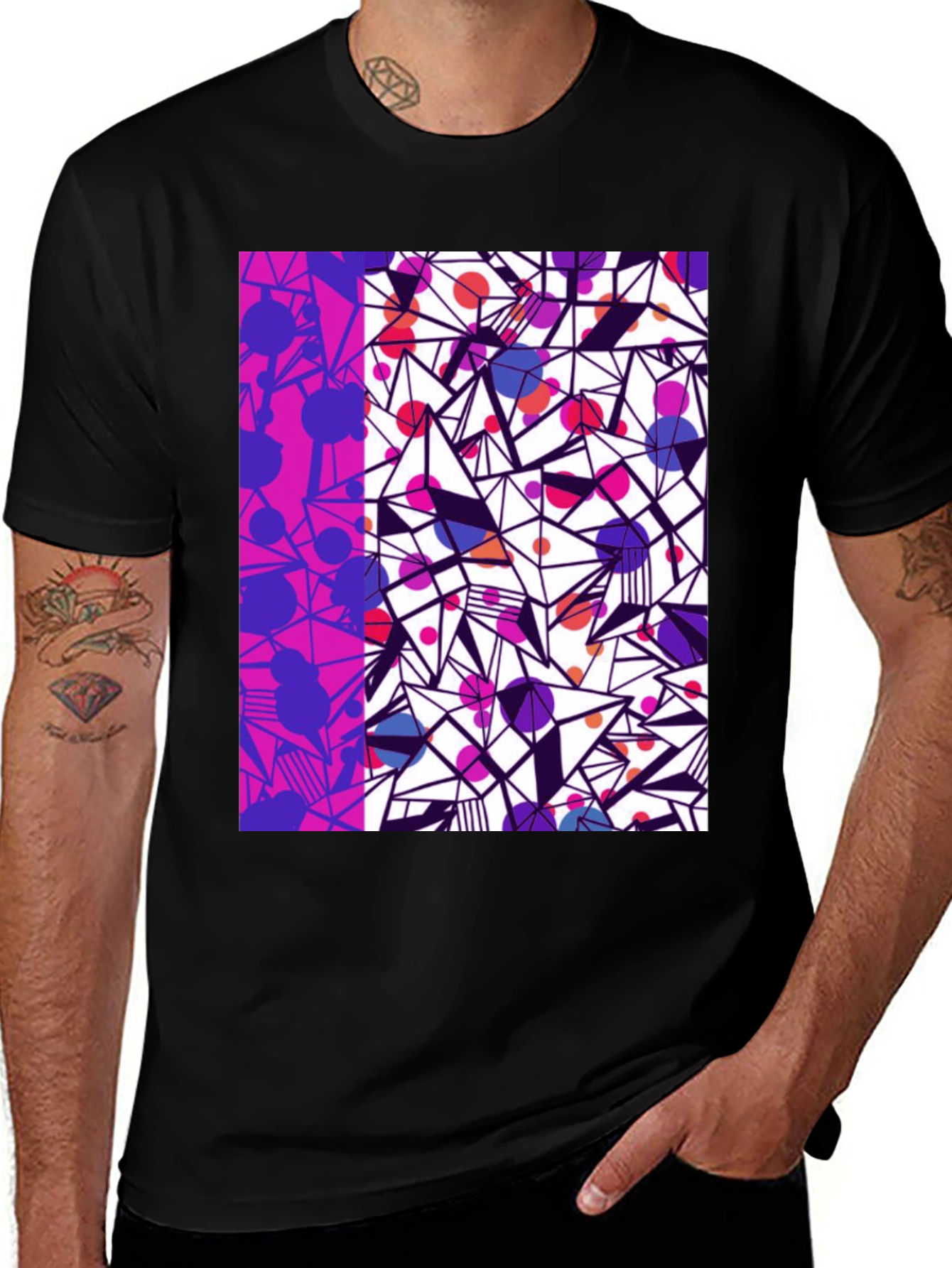 Camiseta Hombre Diseño Geométrico Moderno