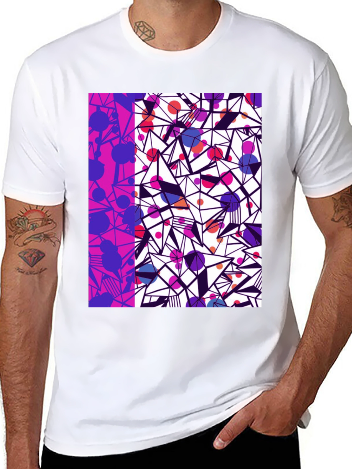 Camiseta Hombre Diseño Geométrico Moderno
