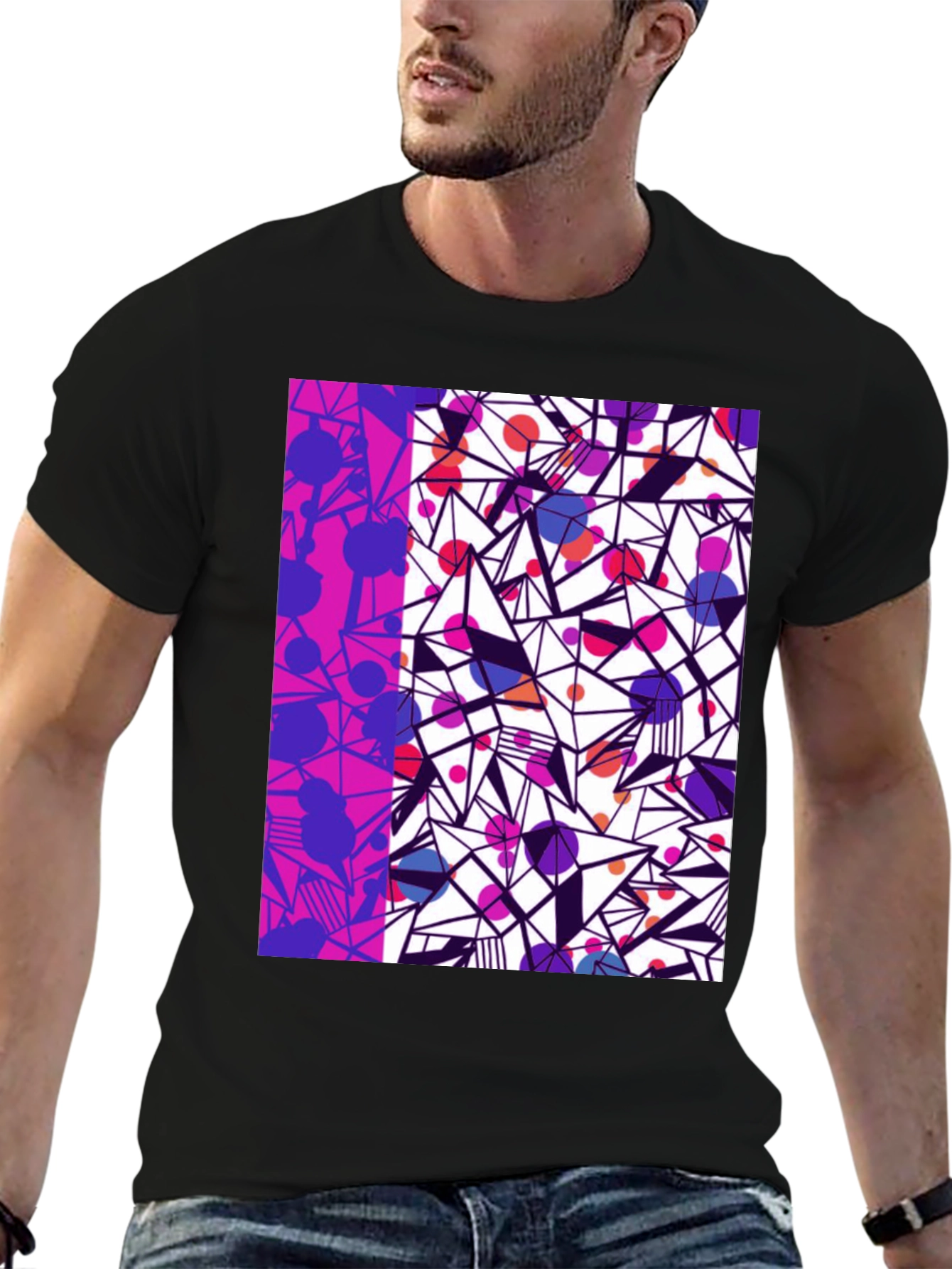 Camiseta Hombre Diseño Geométrico Moderno