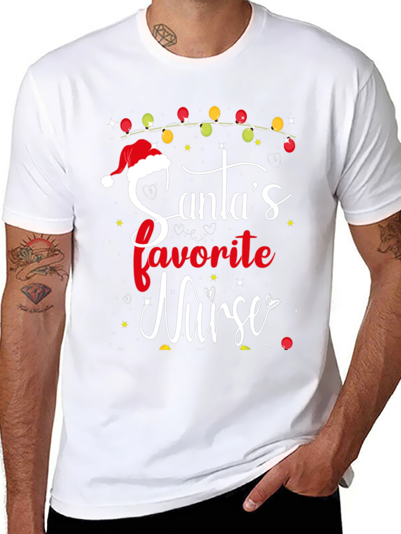 Camiseta Navideña Enfermera Favorita de Santa