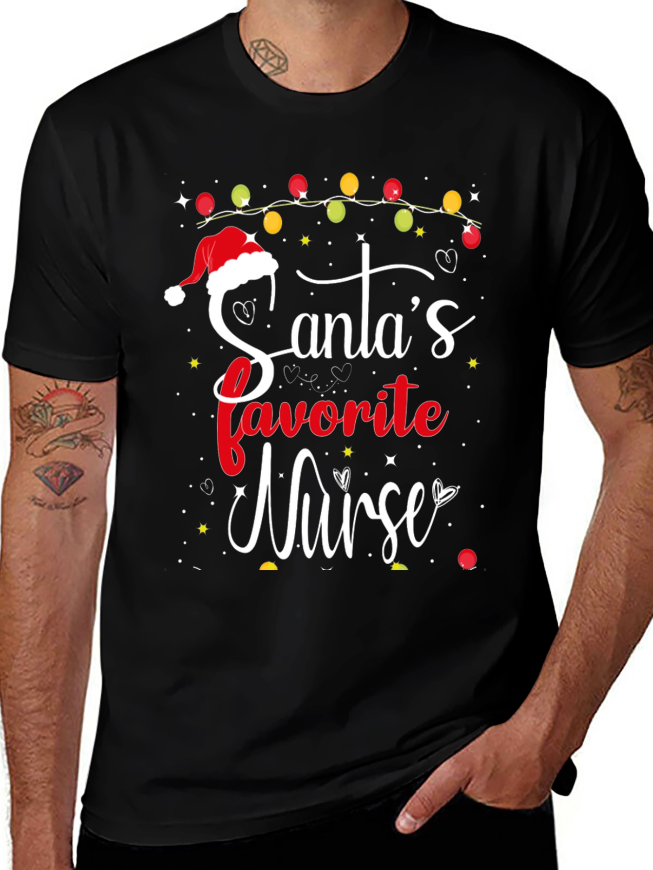 Camiseta Navideña Enfermera Favorita de Santa