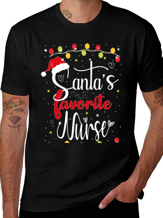 Camiseta Navideña Enfermera Favorita de Santa