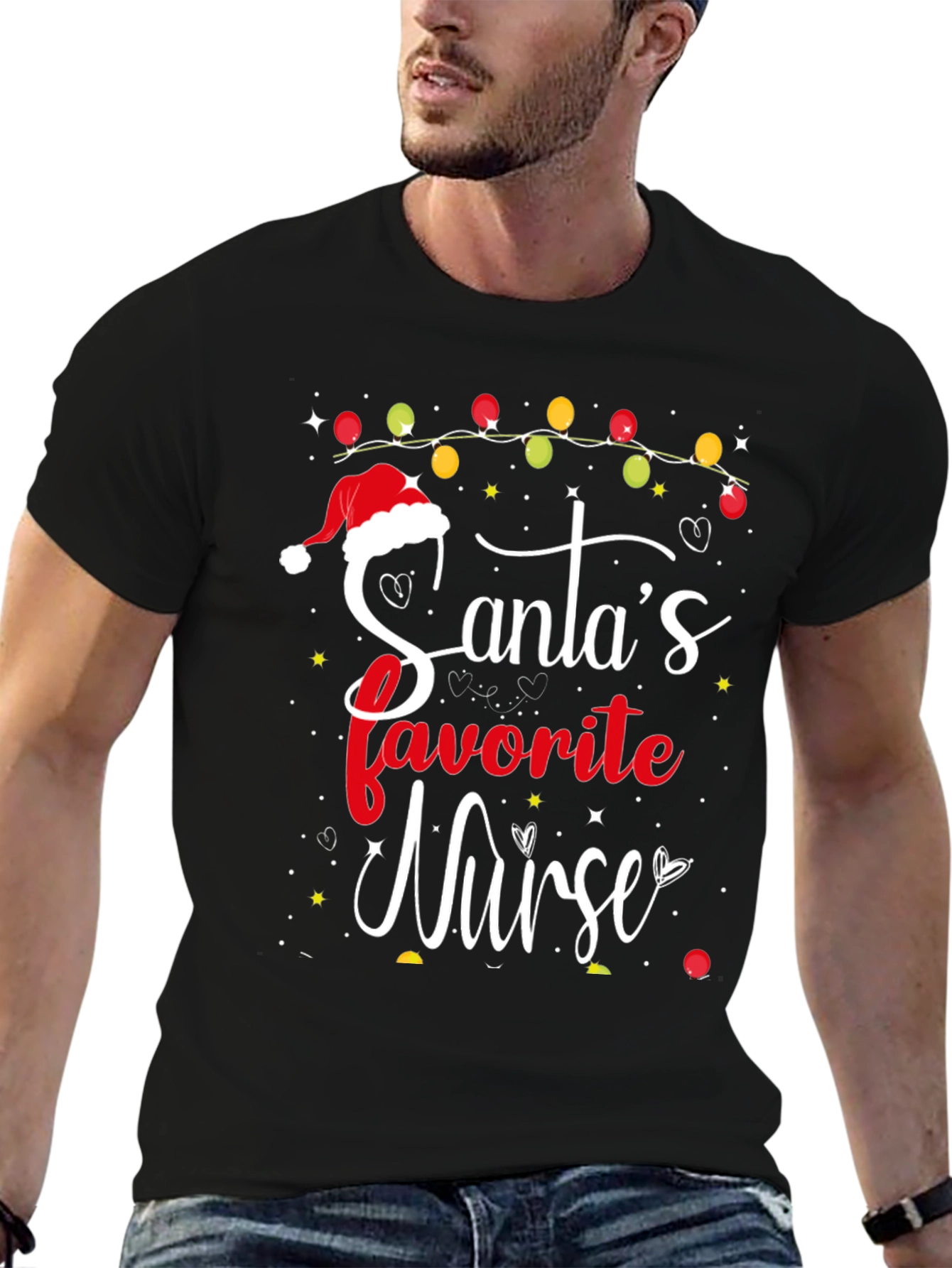 Camiseta Navideña Enfermera Favorita de Santa
