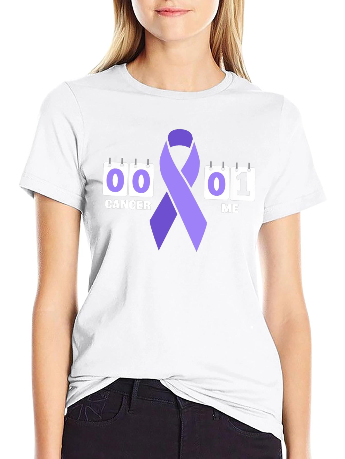 Camiseta Negra Lucha Contra el Cáncer: Esperanza y Apoyo