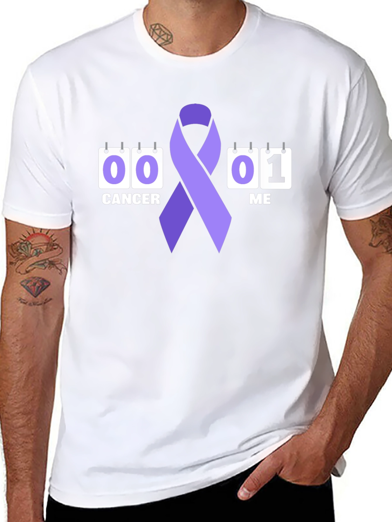 Camiseta Negra Lucha Contra el Cáncer: Esperanza y Apoyo