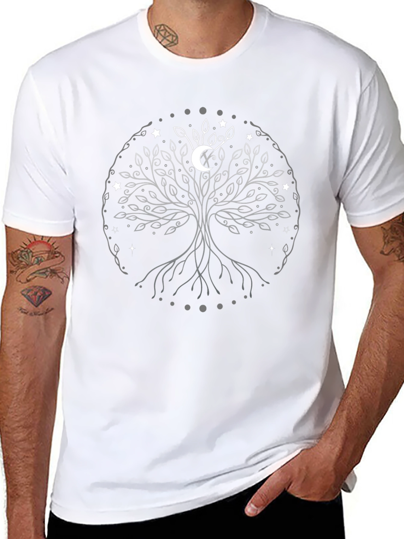 Camiseta Negra Árbol de la Vida Mística