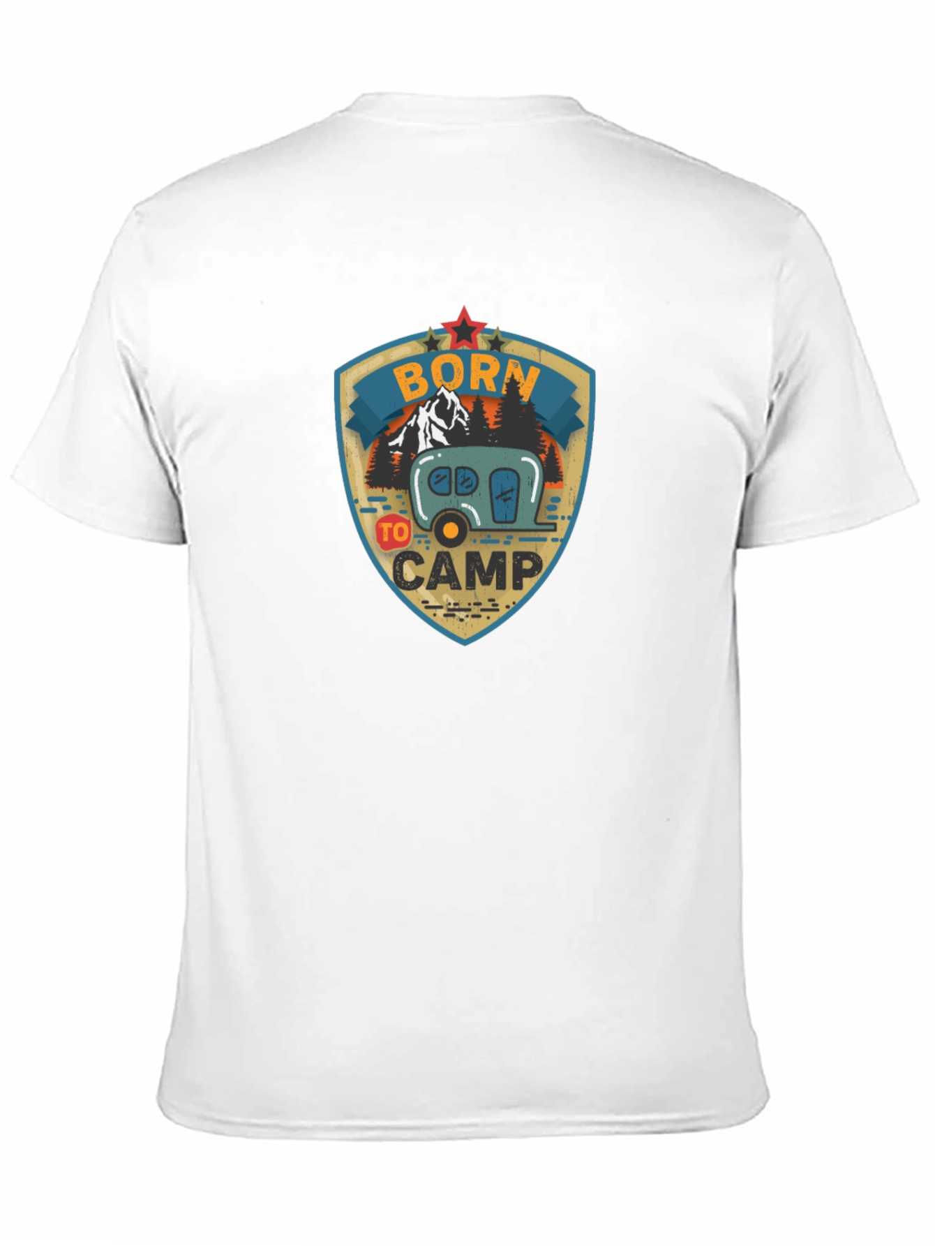 Camiseta Negra Born to Camp para Aventureros