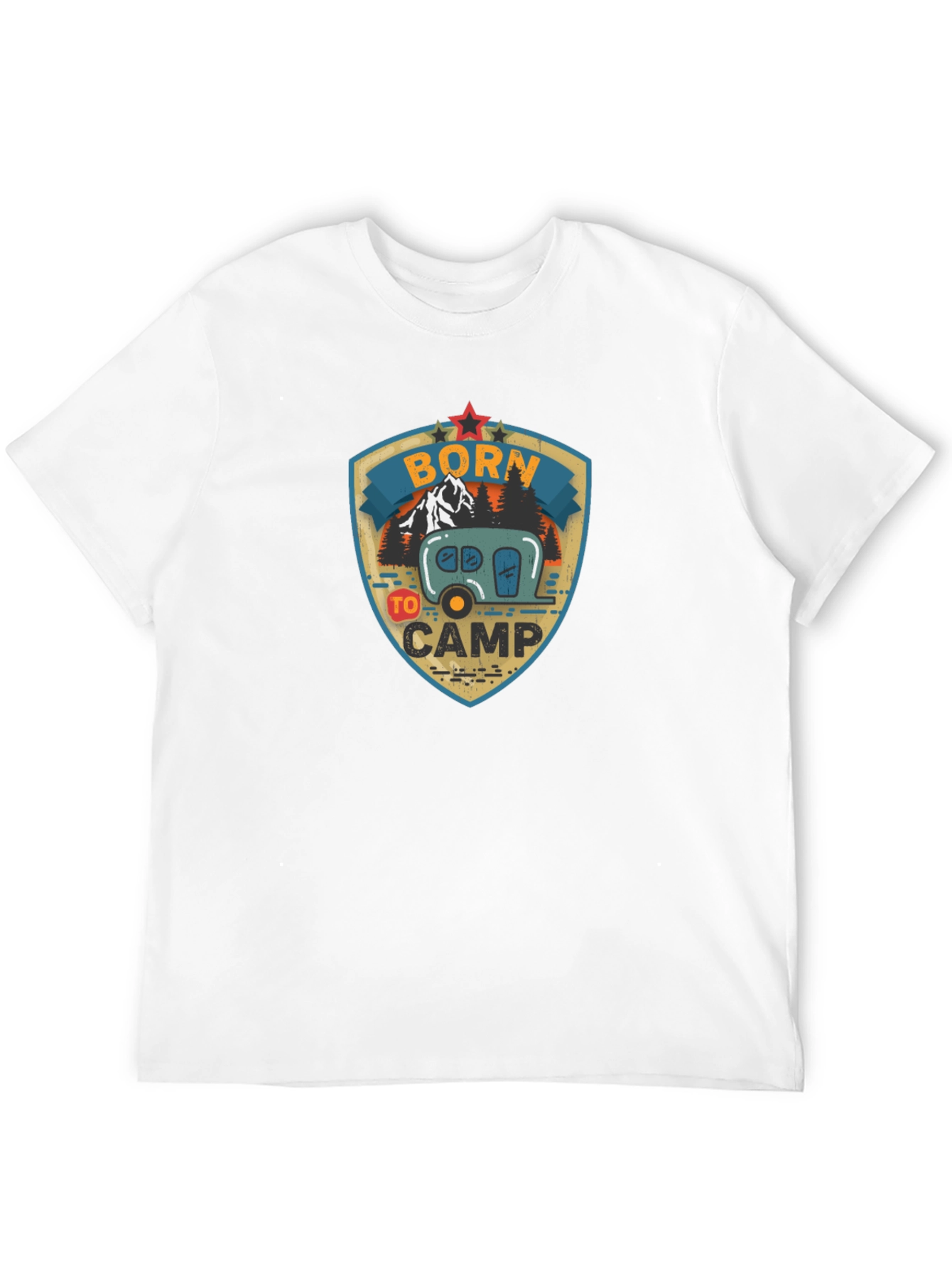 Camiseta Negra Born to Camp para Aventureros
