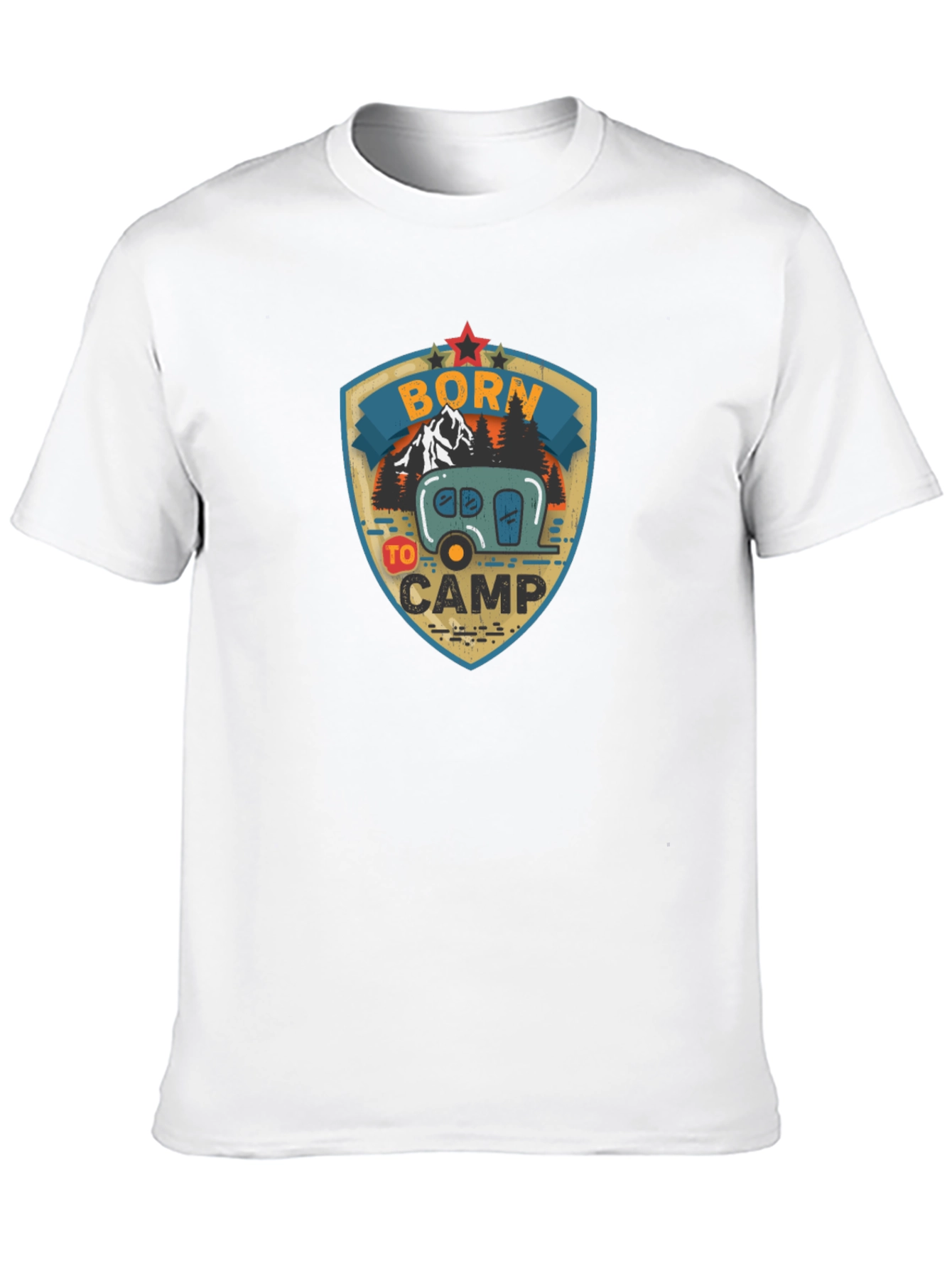Camiseta Negra Born to Camp para Aventureros