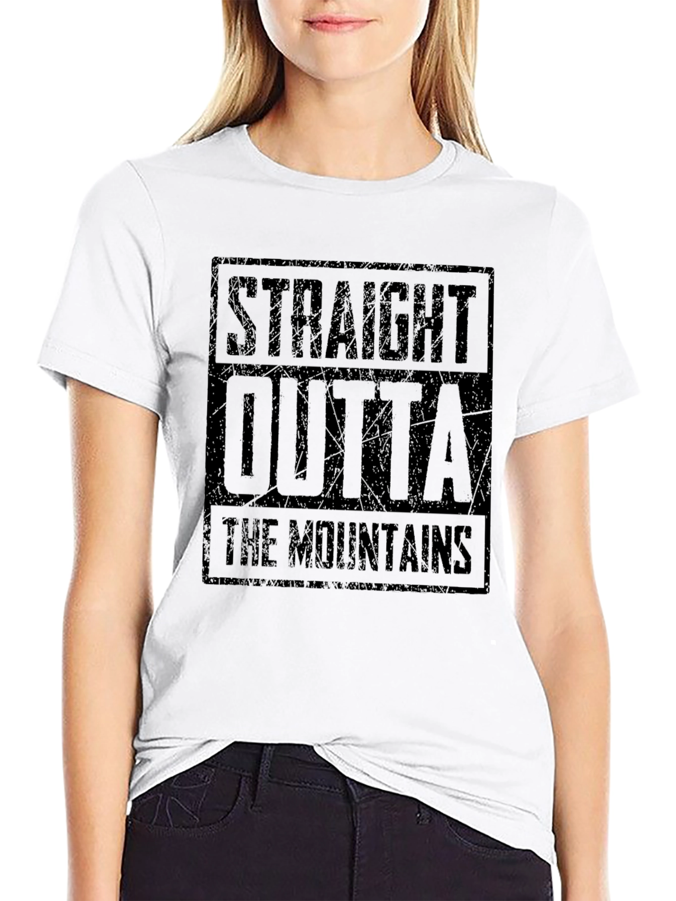 Camiseta Straight Outta The Mountains Negra