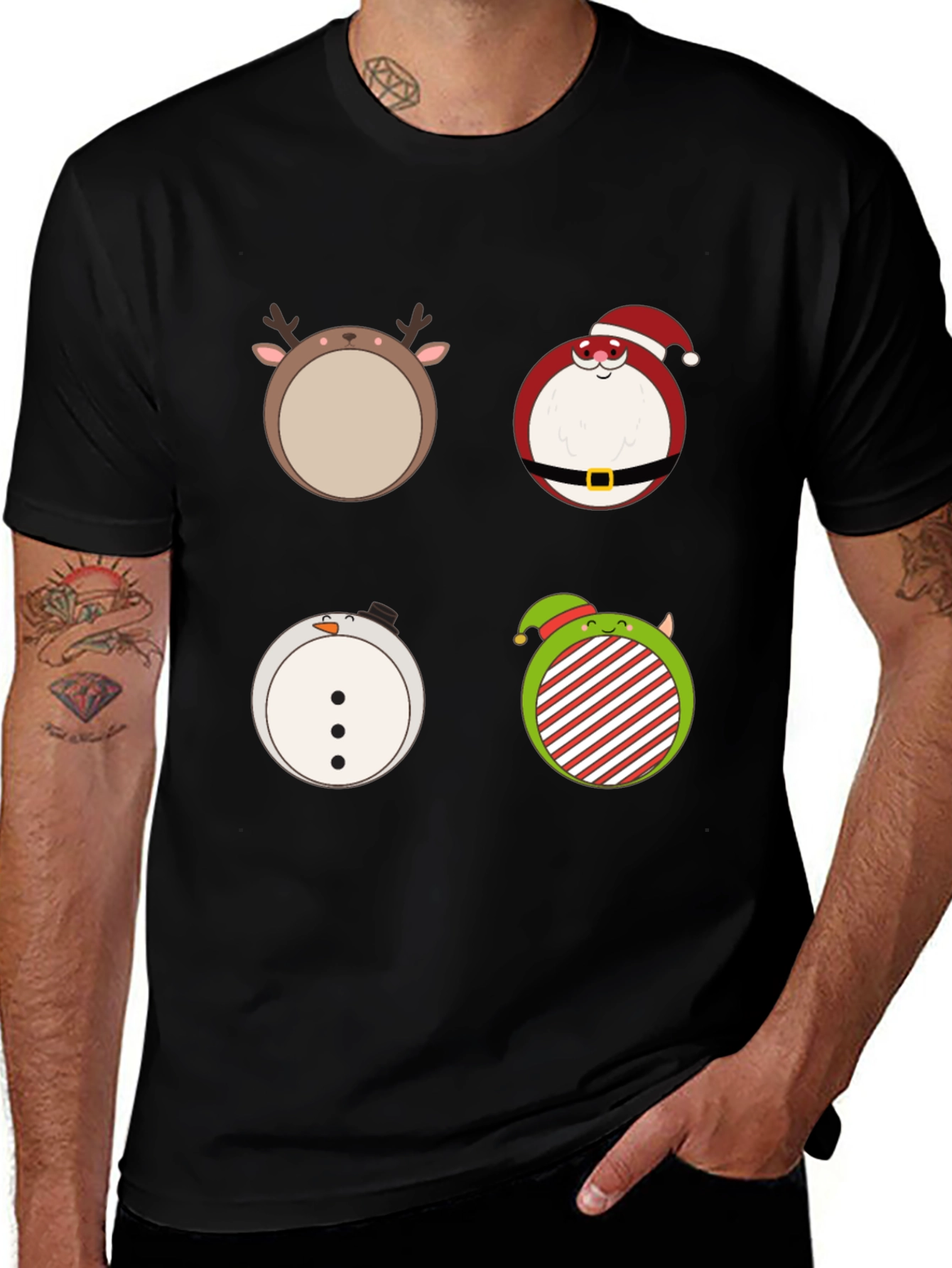 Camiseta Navideña con Adorables Dibujos