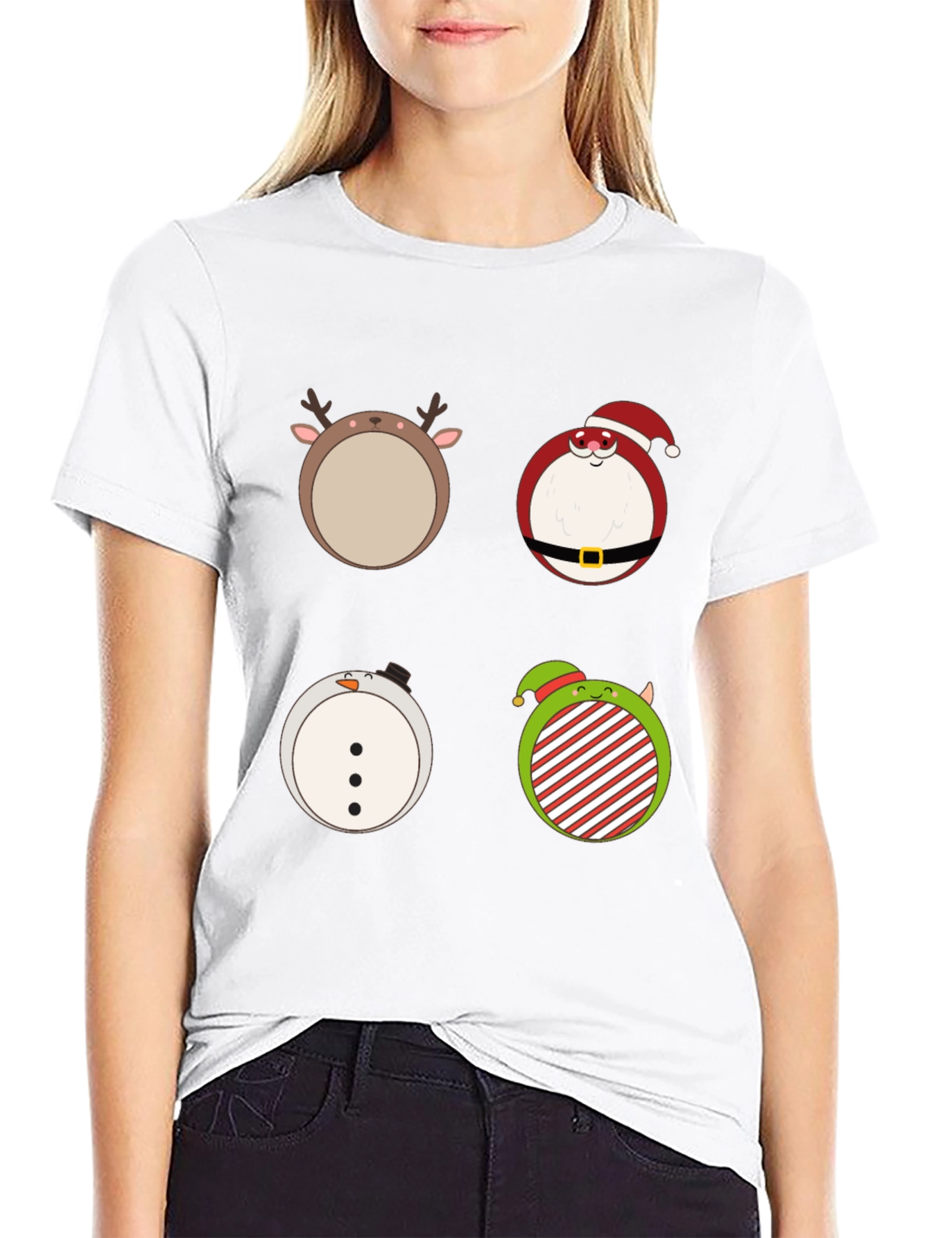 Camiseta Navideña con Adorables Dibujos