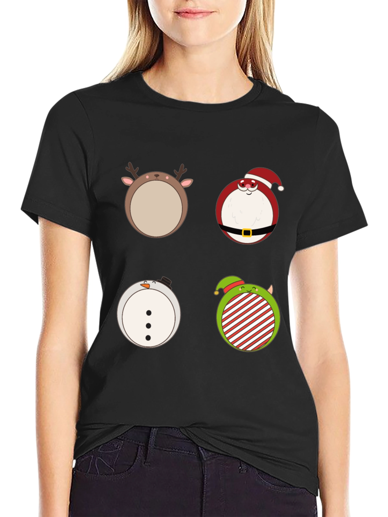 Camiseta Navideña con Adorables Dibujos