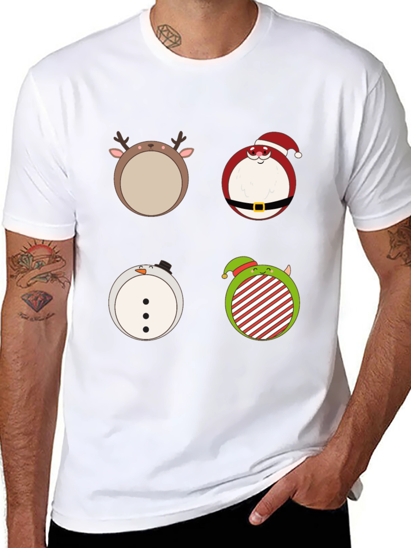 Camiseta Navideña con Adorables Dibujos