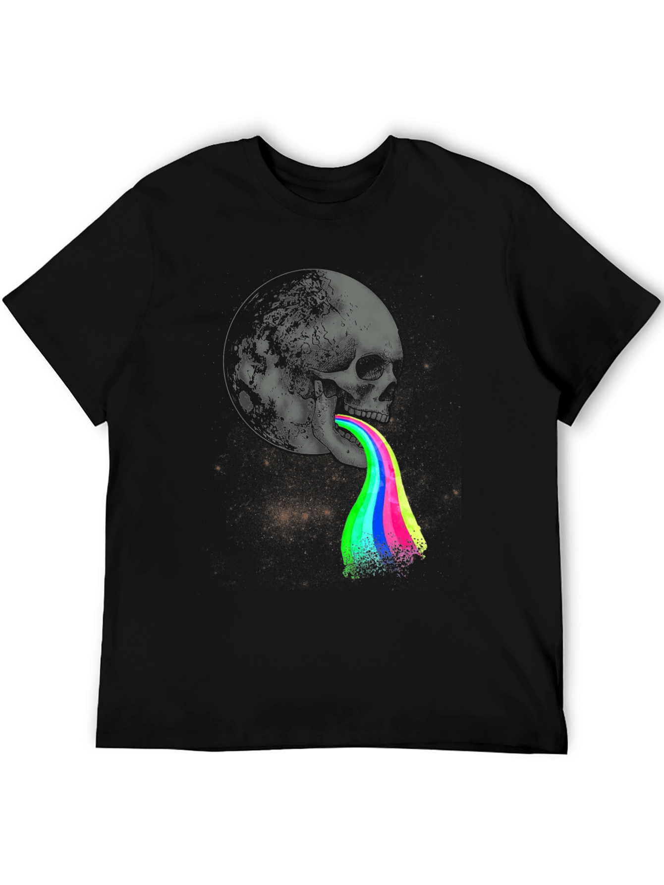 Camiseta Hombre Calavera Luna Psicodélica