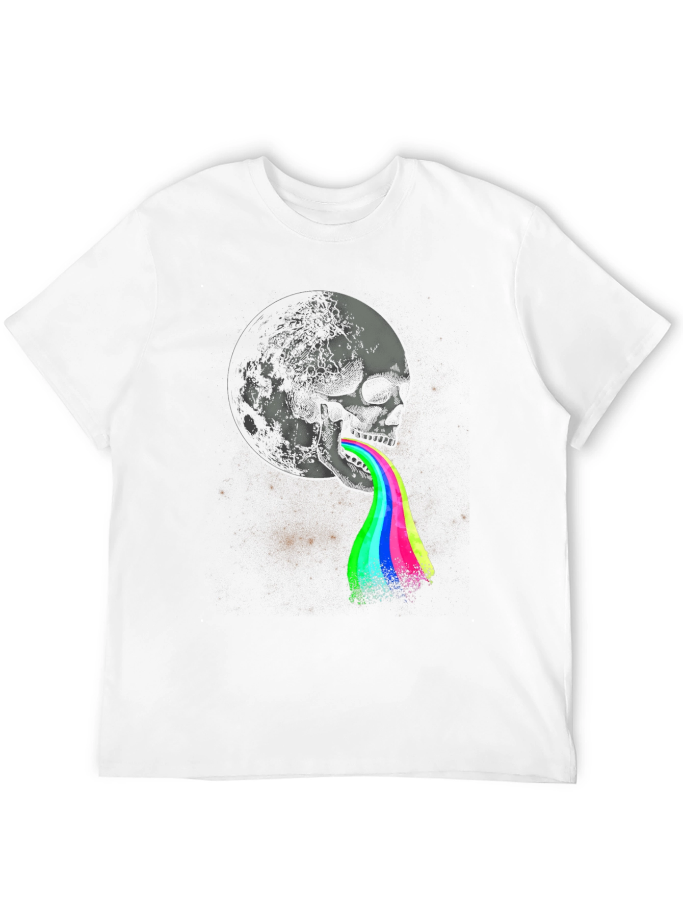 Camiseta Hombre Calavera Luna Psicodélica