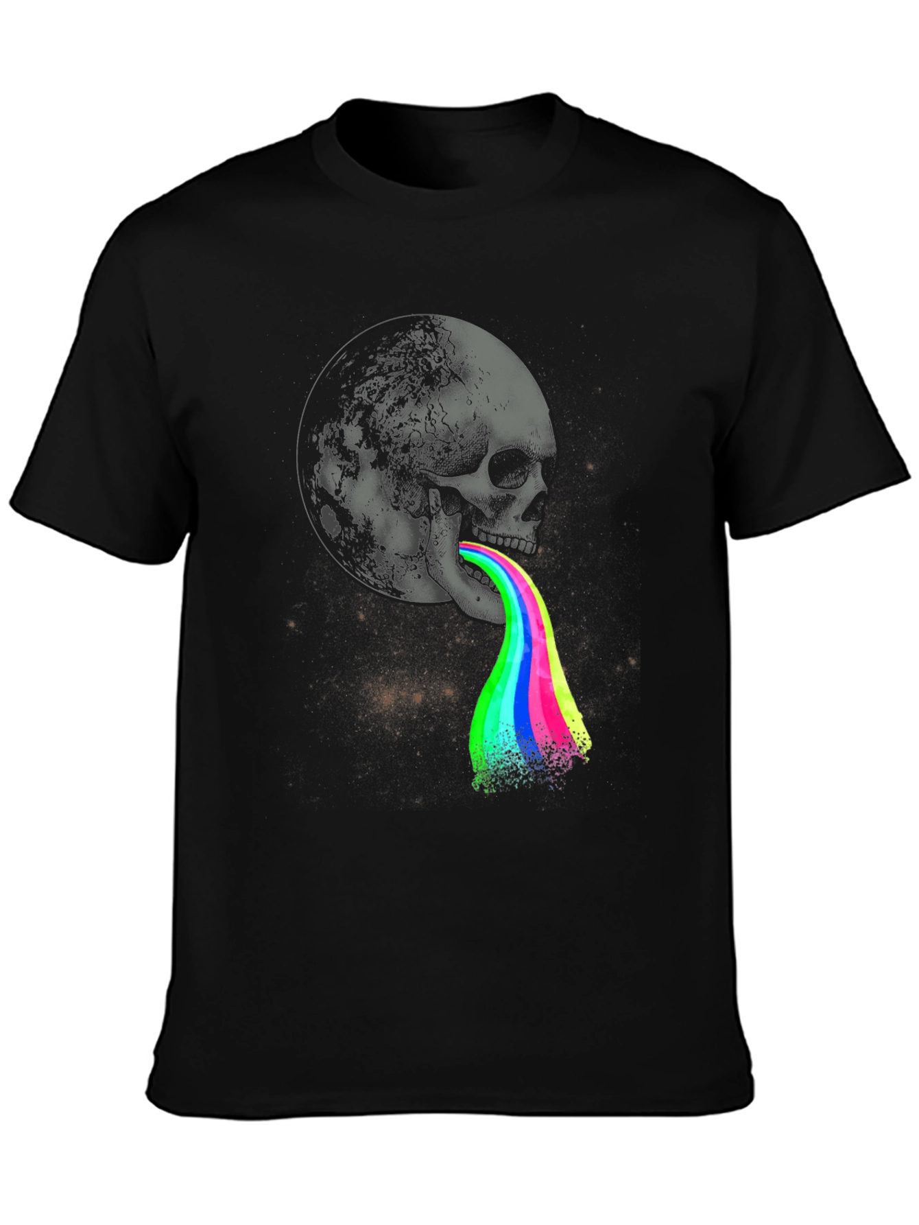 Camiseta Hombre Calavera Luna Psicodélica