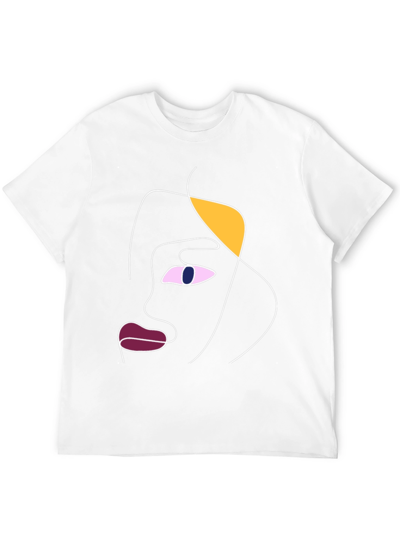 Camiseta Negra con Diseño Abstracto de Rostro