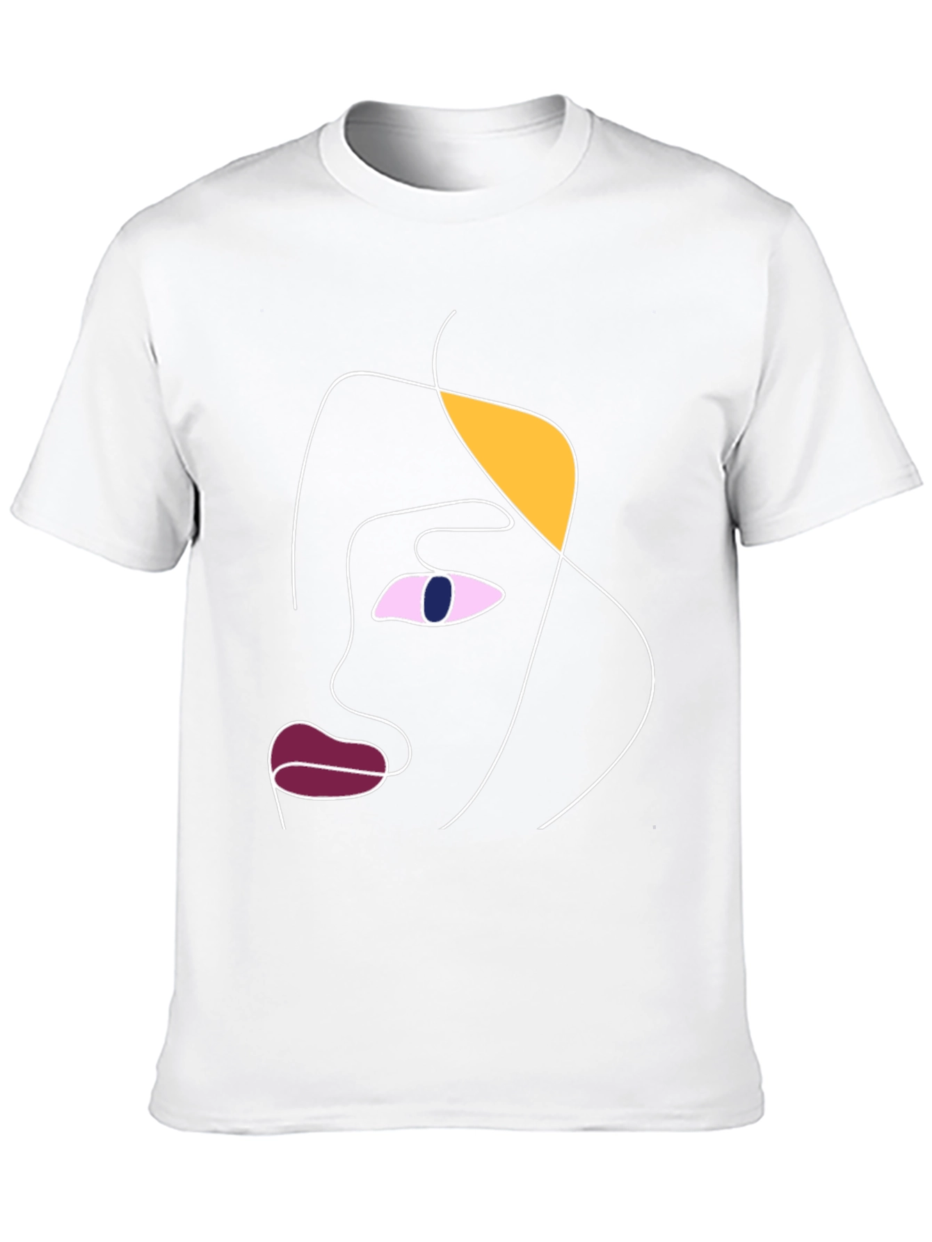 Camiseta Negra con Diseño Abstracto de Rostro