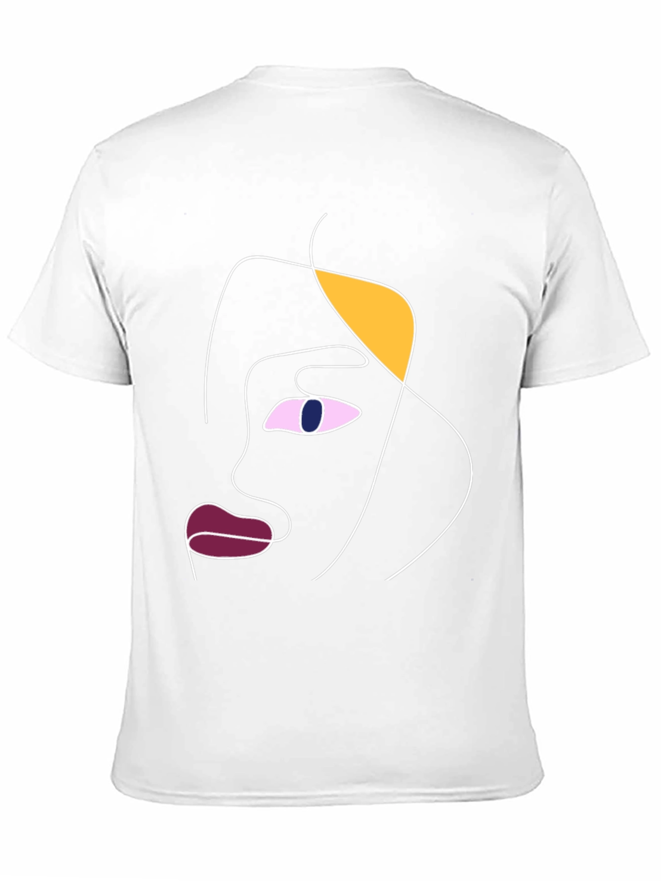 Camiseta Negra con Diseño Abstracto de Rostro