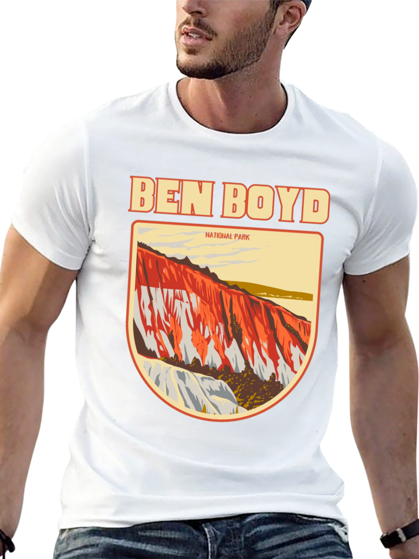 Camiseta Negra Ben Boyd National Park para Hombre