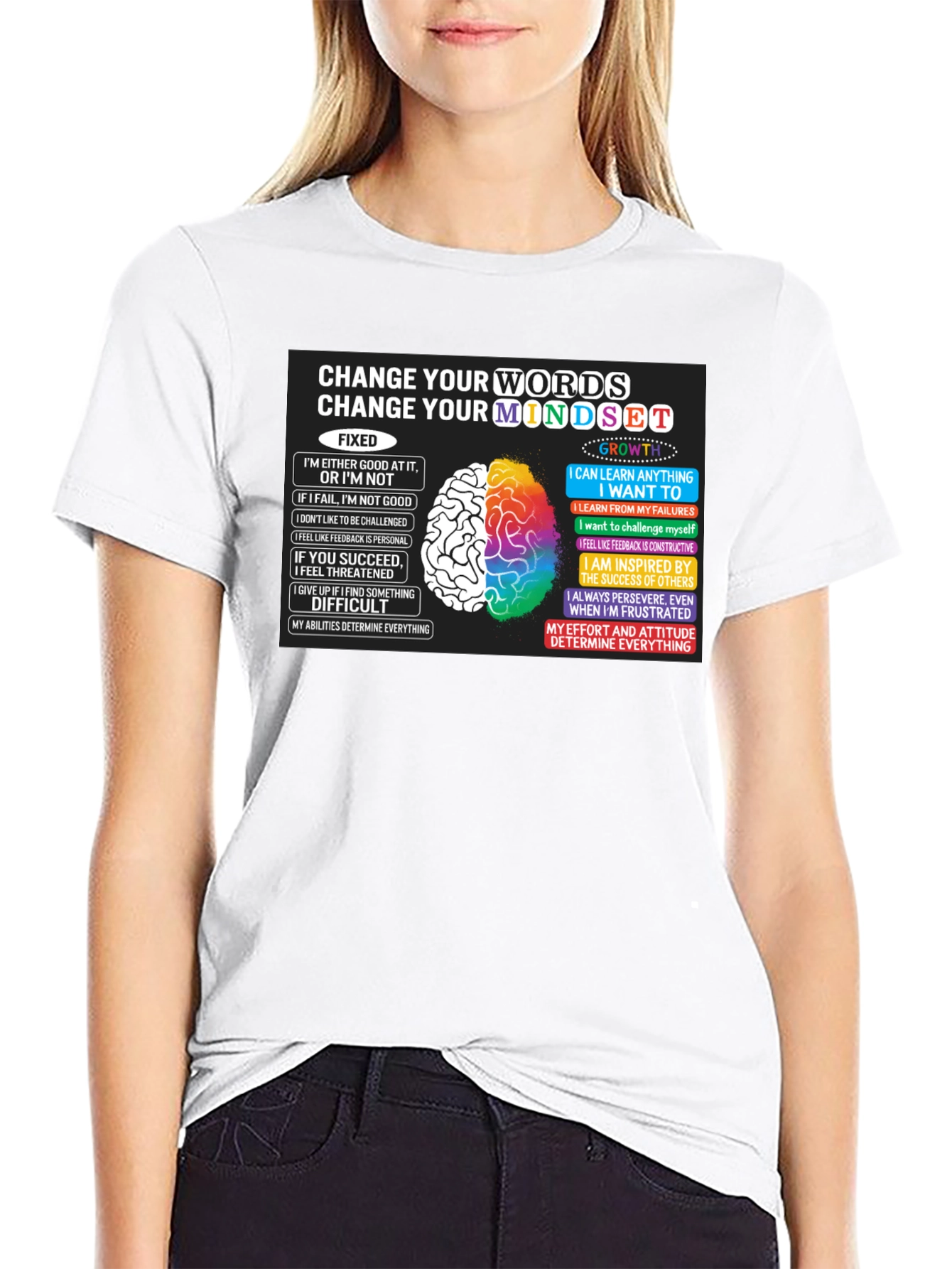 Camiseta Negra Cambia Tu Mentalidad