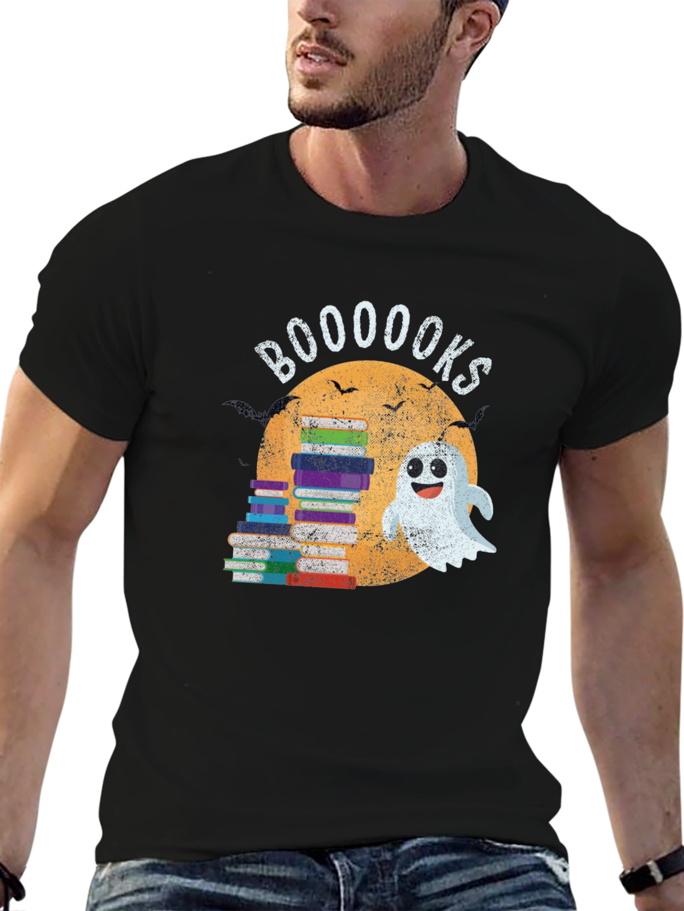 Camiseta Negra Booooks Halloween