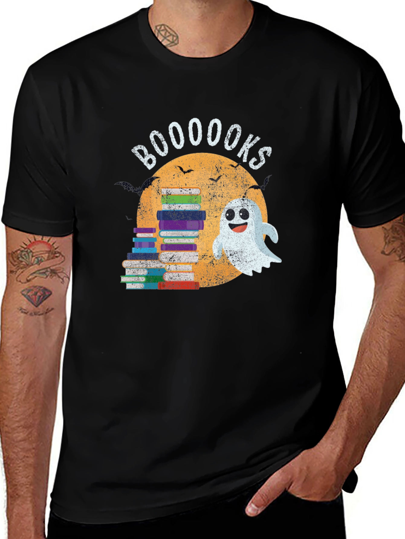 Camiseta Negra Booooks Halloween
