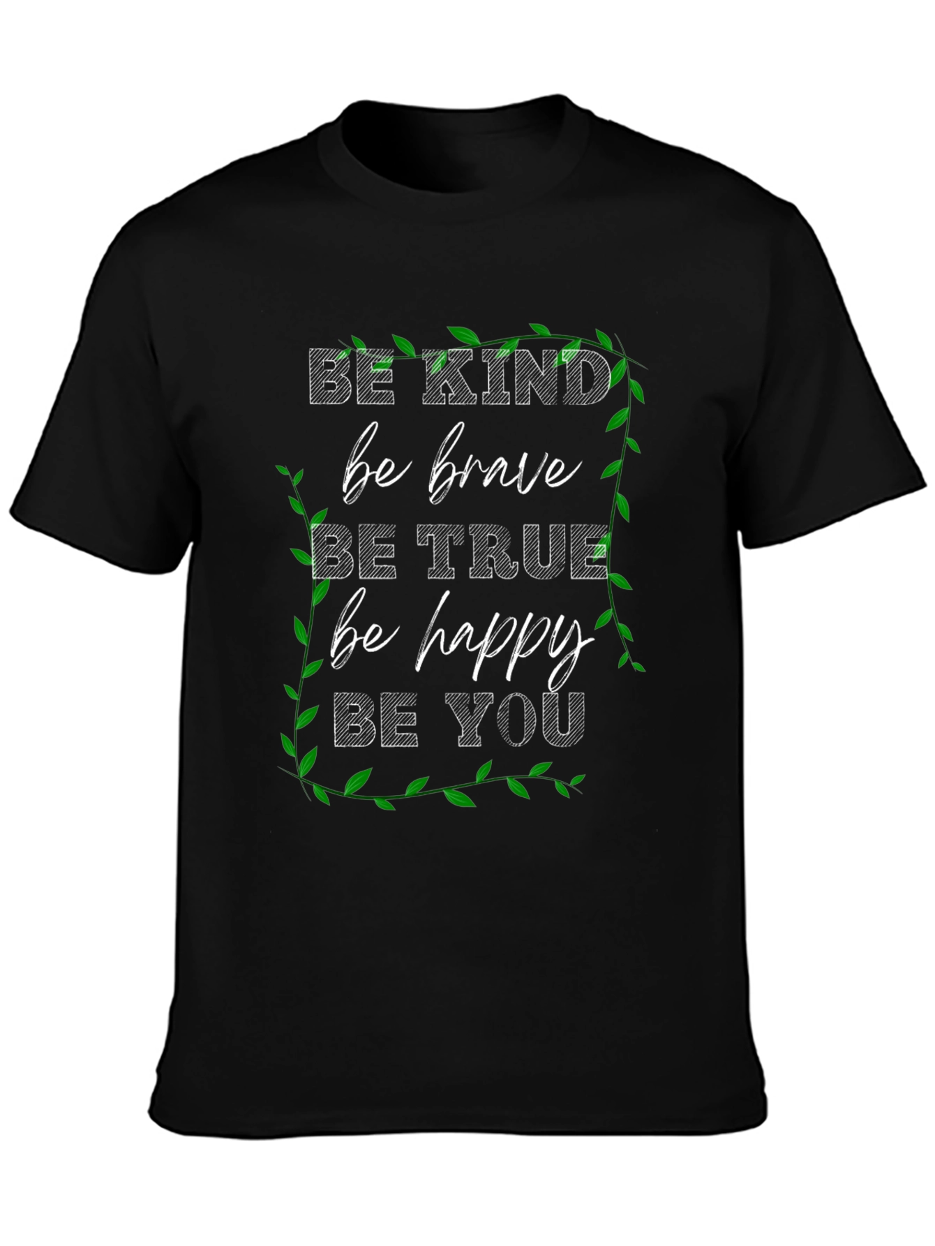 Camiseta Negra Motivacional Be Kind para Hombre