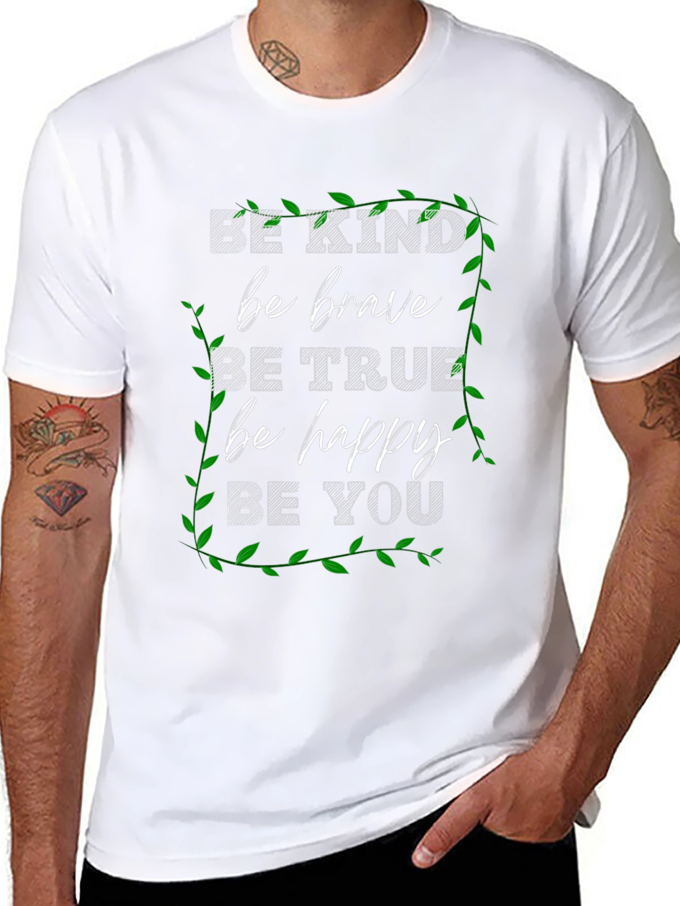 Camiseta Negra Motivacional Be Kind para Hombre
