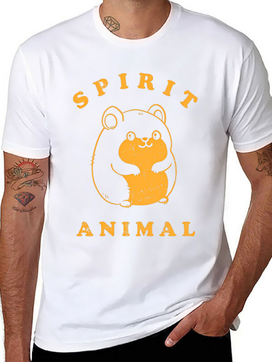 Camiseta Negra Animal Espiritual con Diseño Hamster