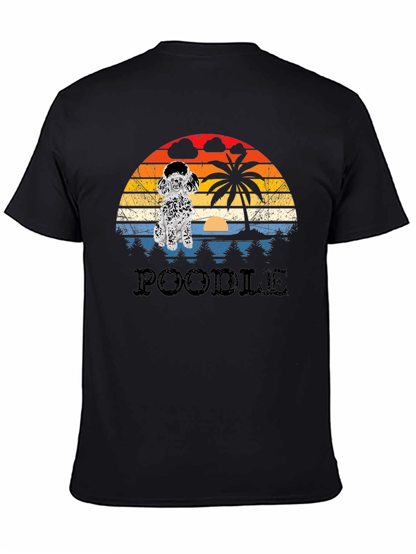 Poodle Sunset Graphic T-Shirt