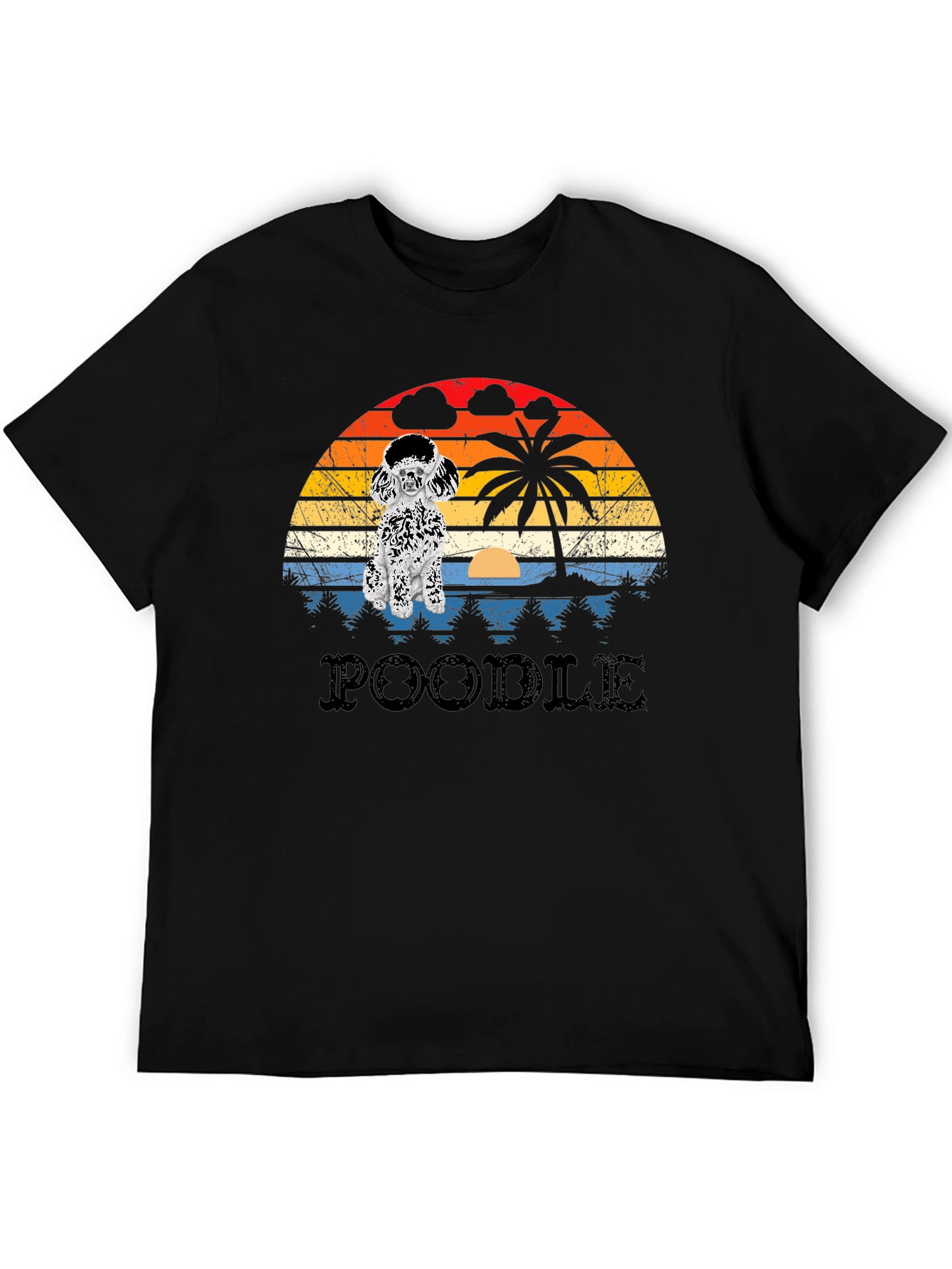 Poodle Sunset Graphic T-Shirt
