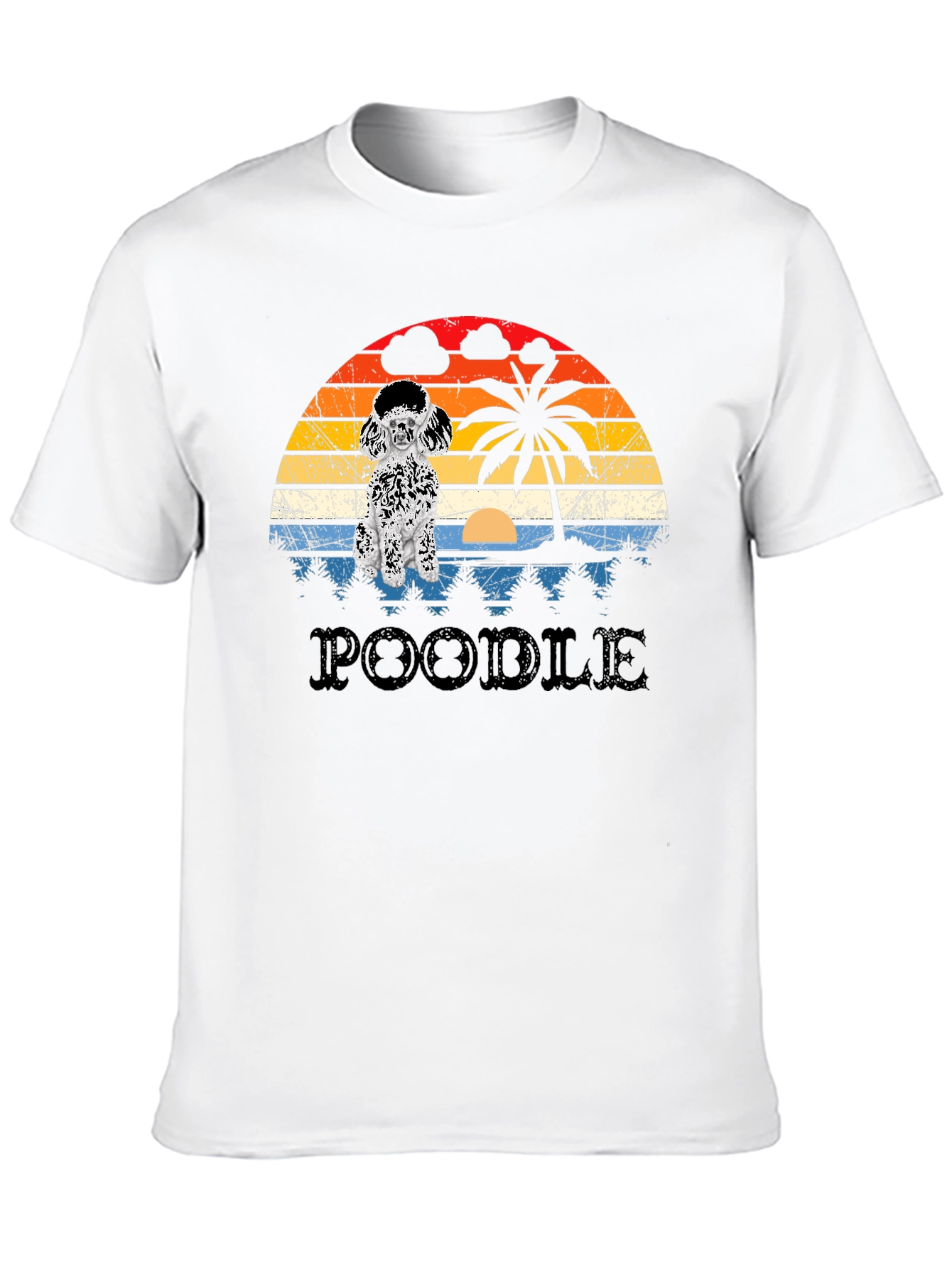 Poodle Sunset Graphic T-Shirt