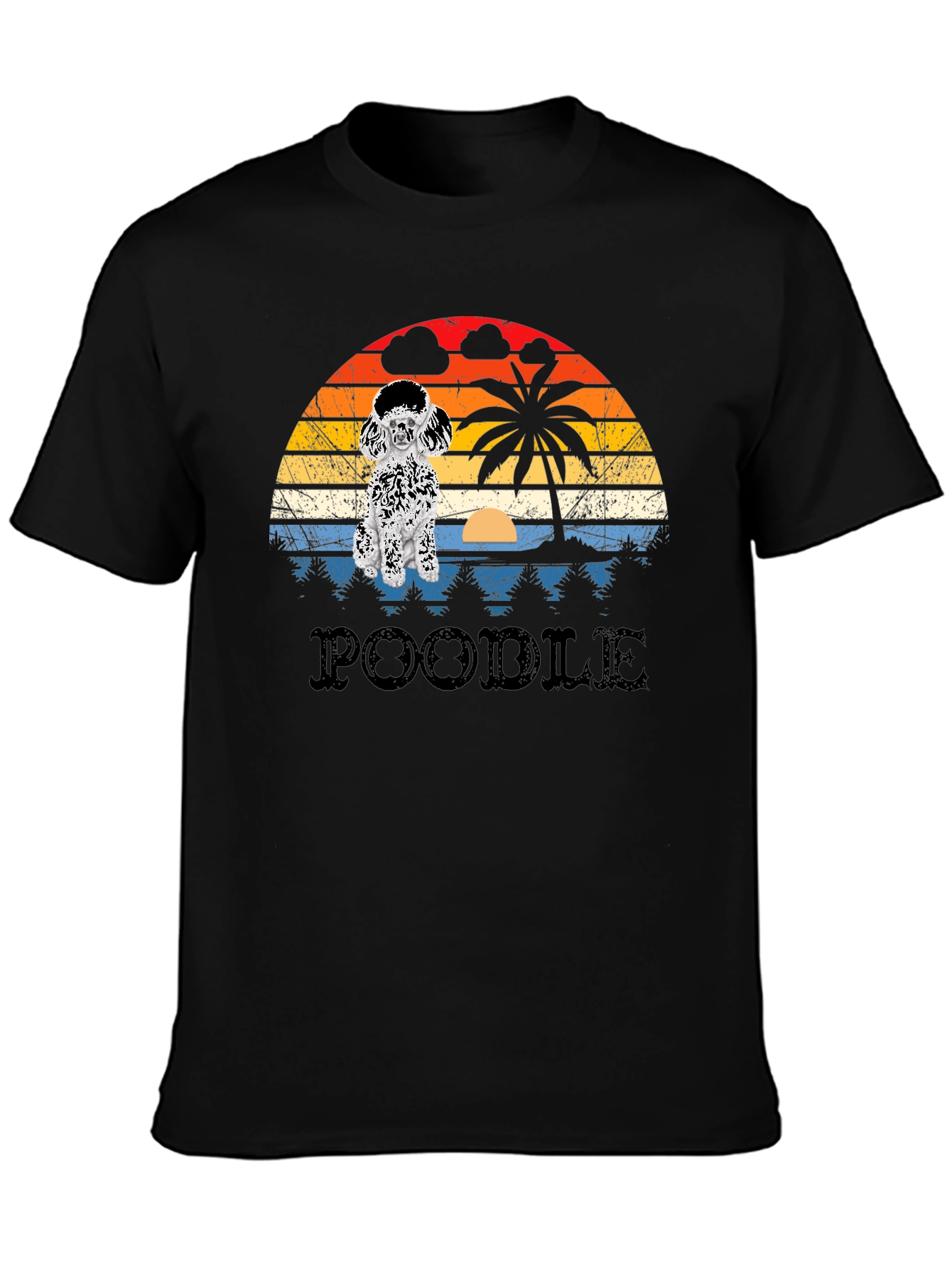 Poodle Sunset Graphic T-Shirt