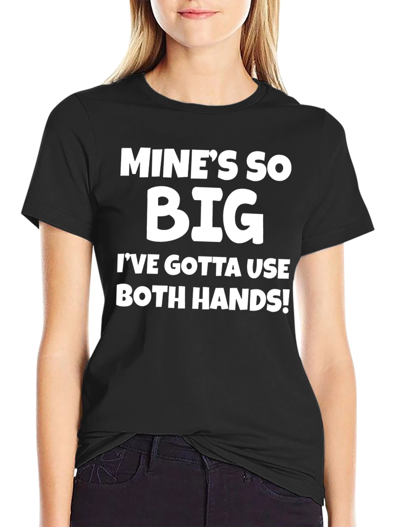 Camiseta Negra: Mines So Big Humor Adulto