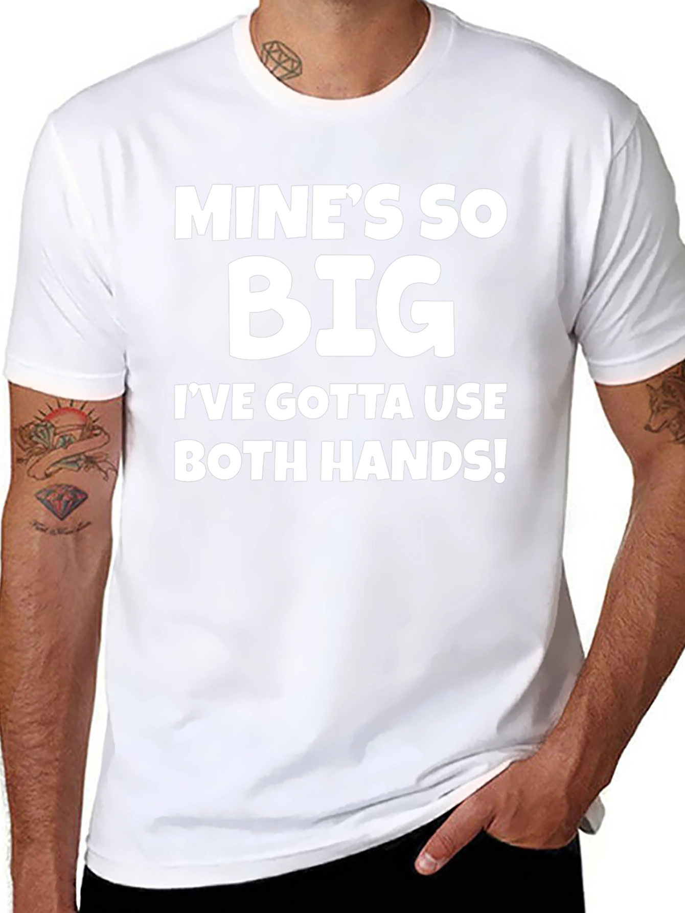 Camiseta Negra: Mines So Big Humor Adulto