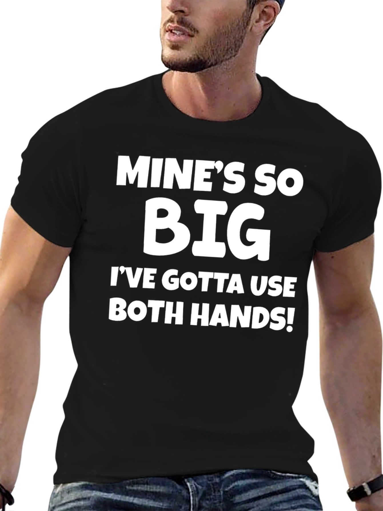 Camiseta Negra: Mines So Big Humor Adulto