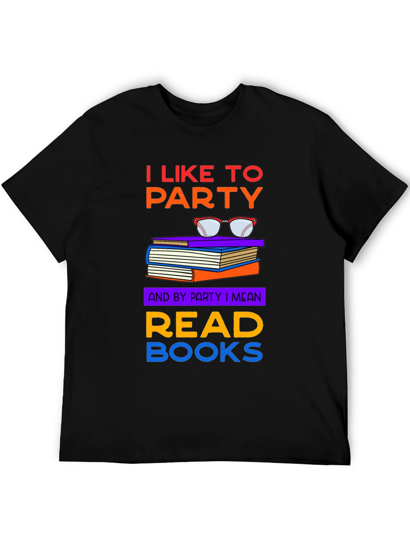 Camiseta Negra: I Like to Party Read Books