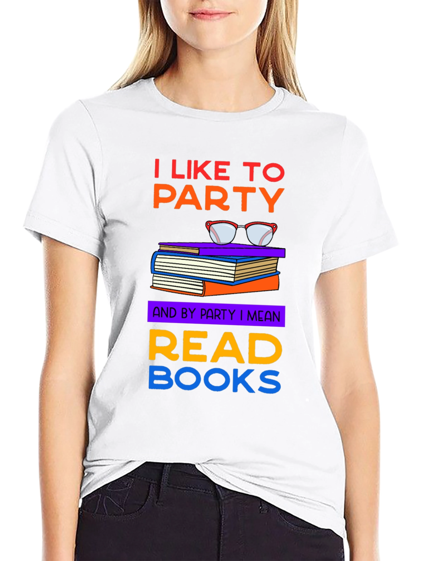 Camiseta Negra: I Like to Party Read Books