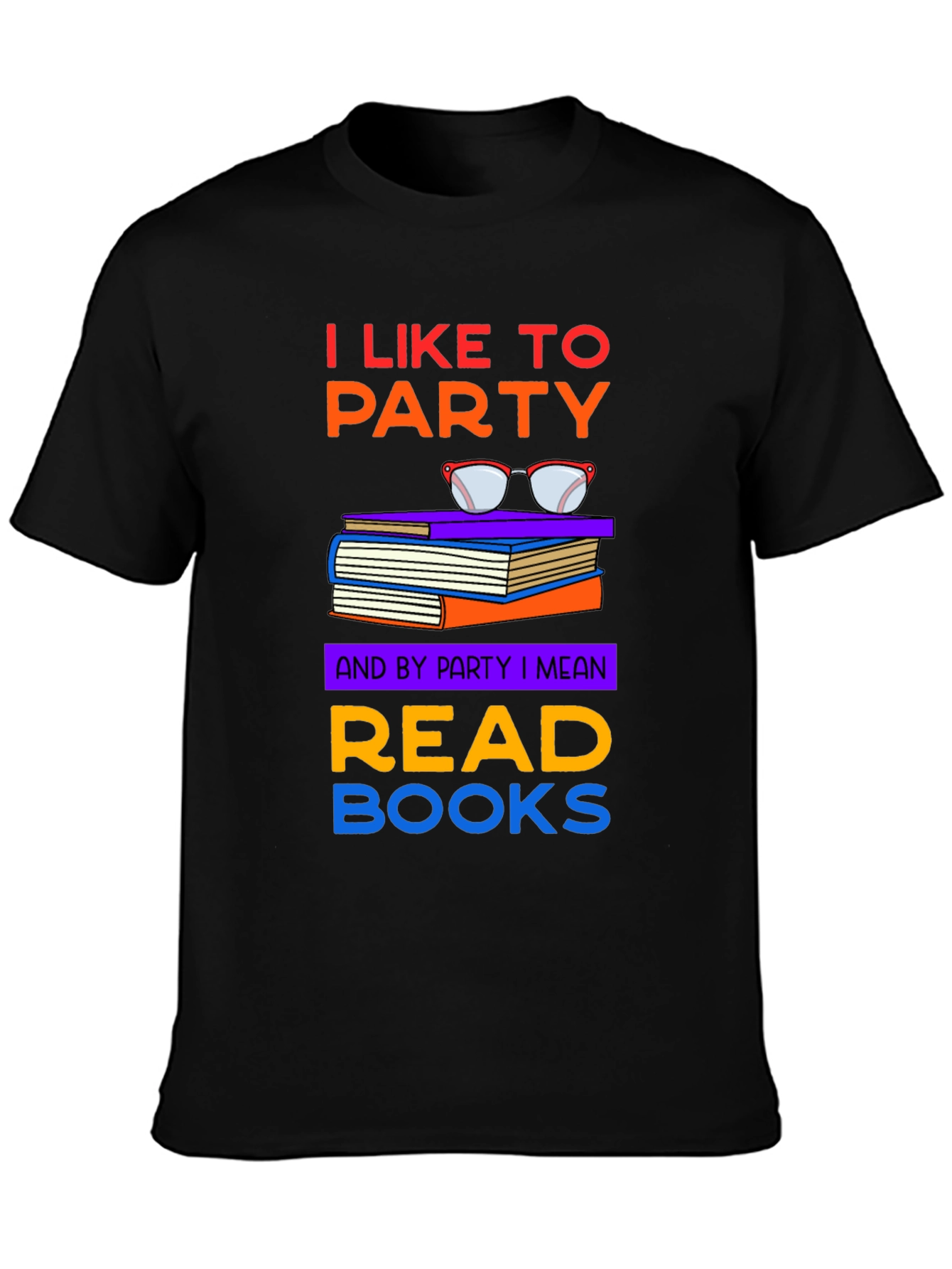 Camiseta Negra: I Like to Party Read Books