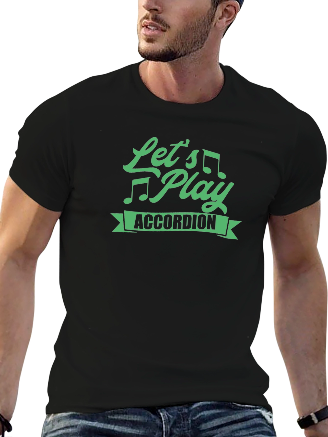 Camiseta Negra Lets Play Accordion