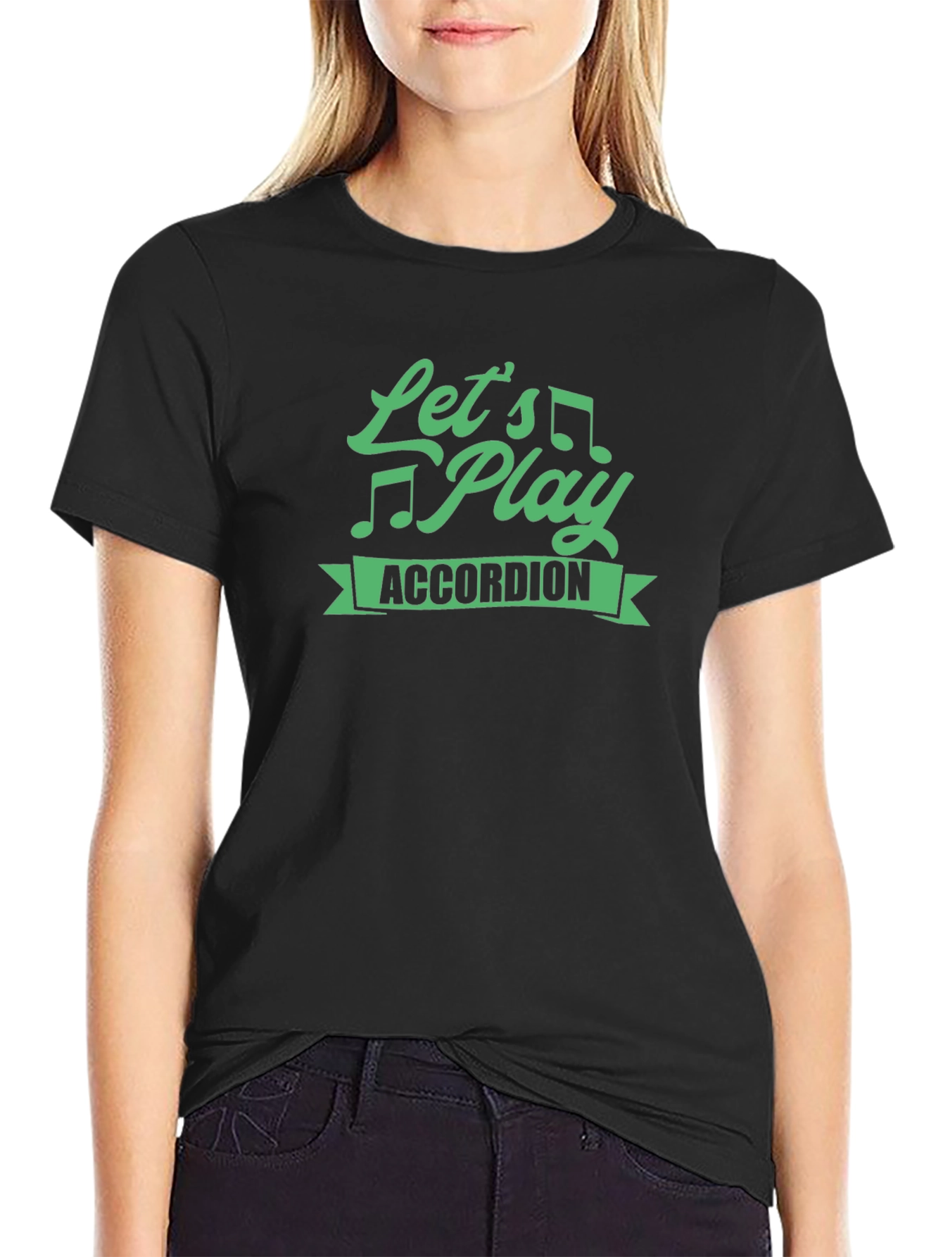 Camiseta Negra Lets Play Accordion