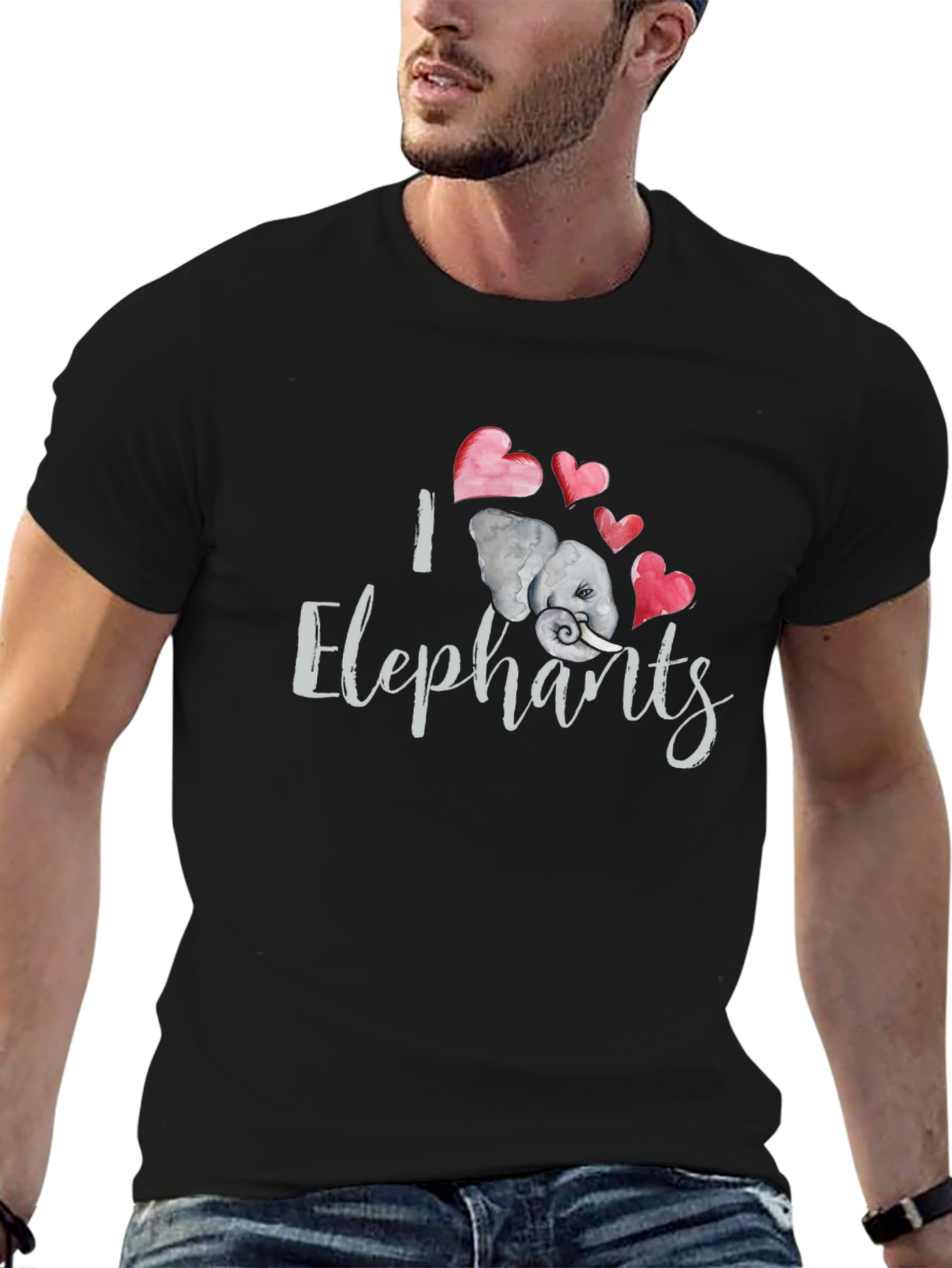I Love Elephants Graphic T-Shirt
