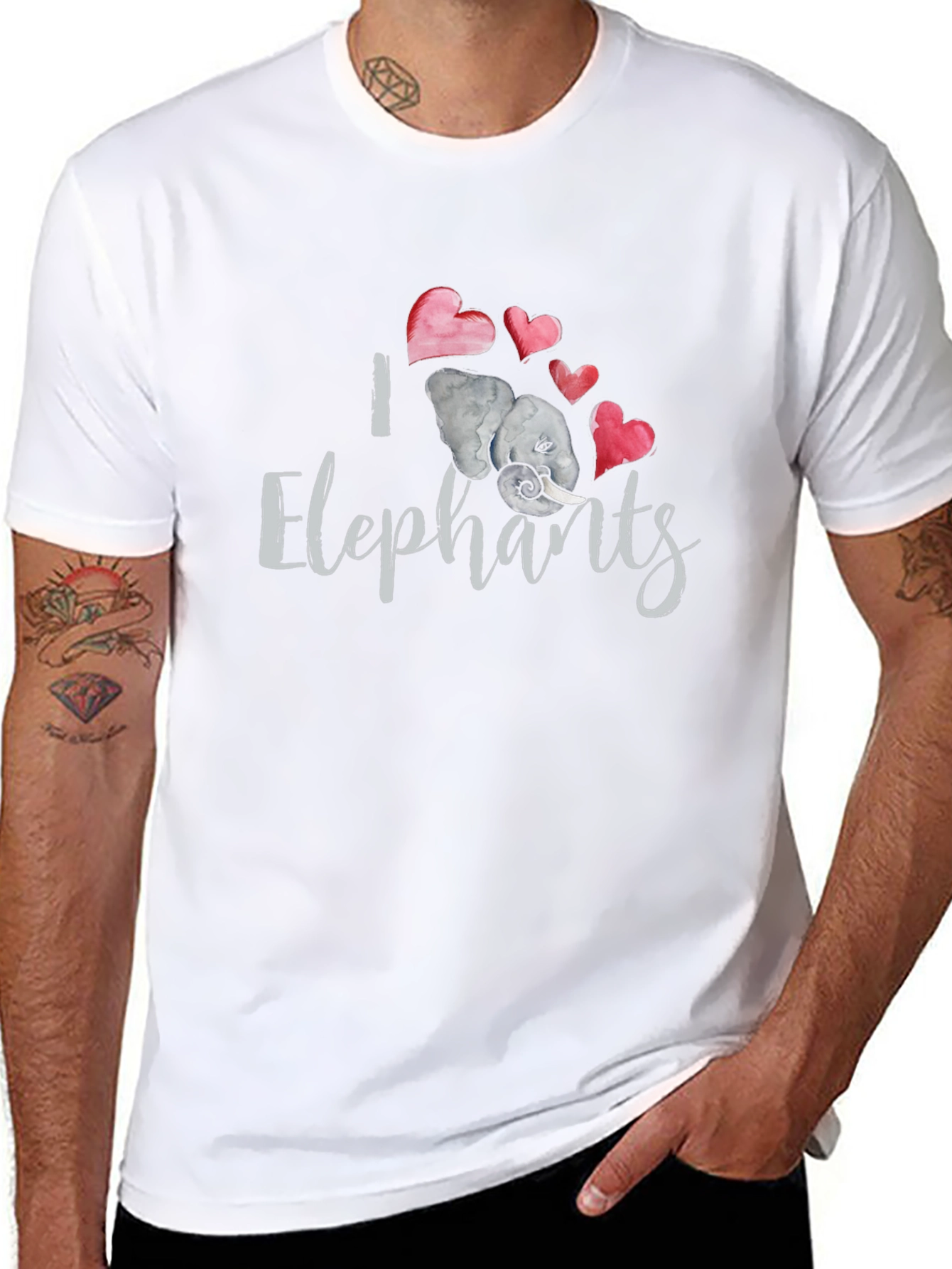 I Love Elephants Graphic T-Shirt