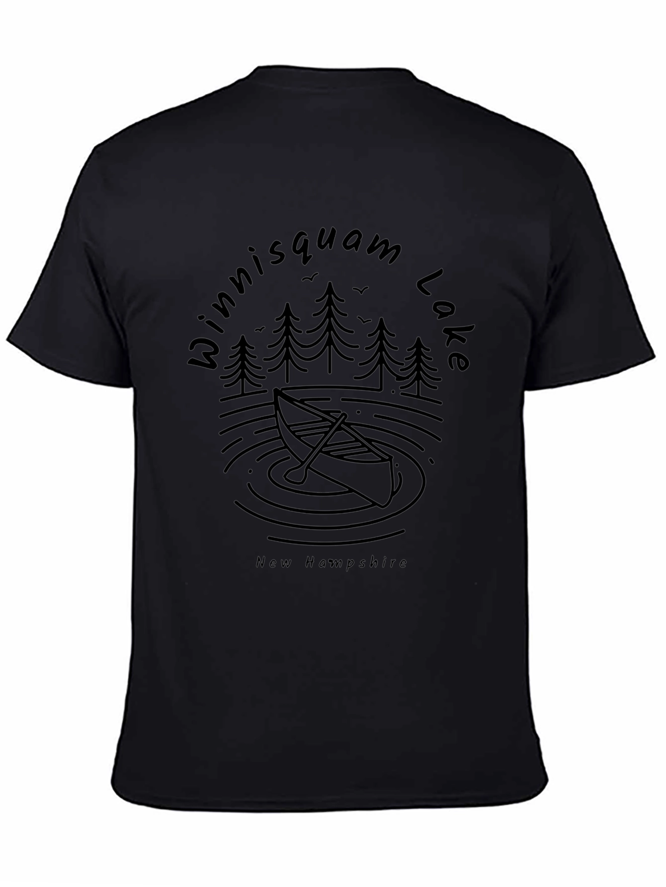 Camiseta Negra Winniisquam Lake New Hampshire
