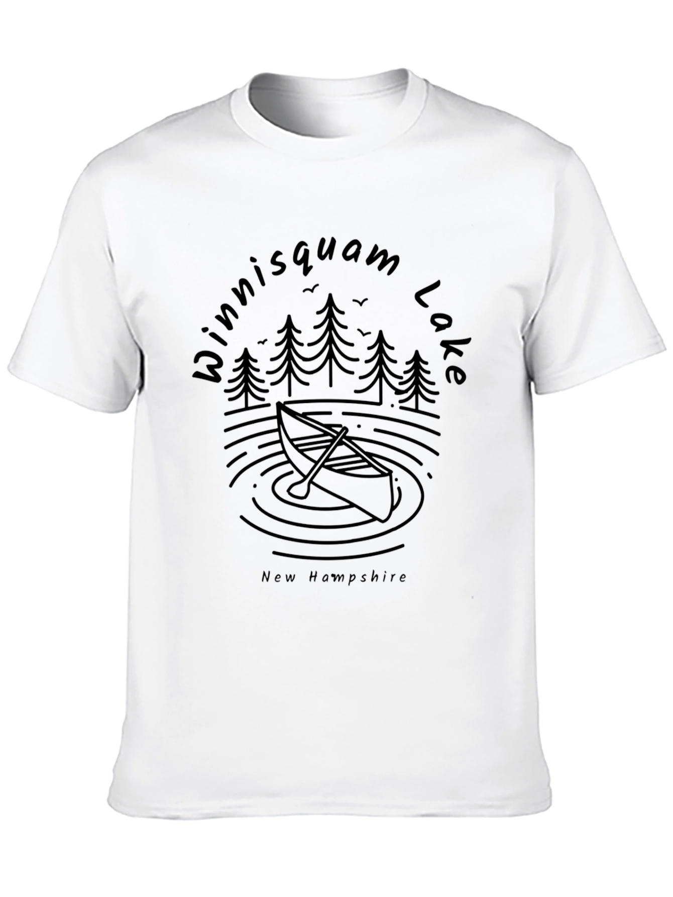 Camiseta Negra Winniisquam Lake New Hampshire