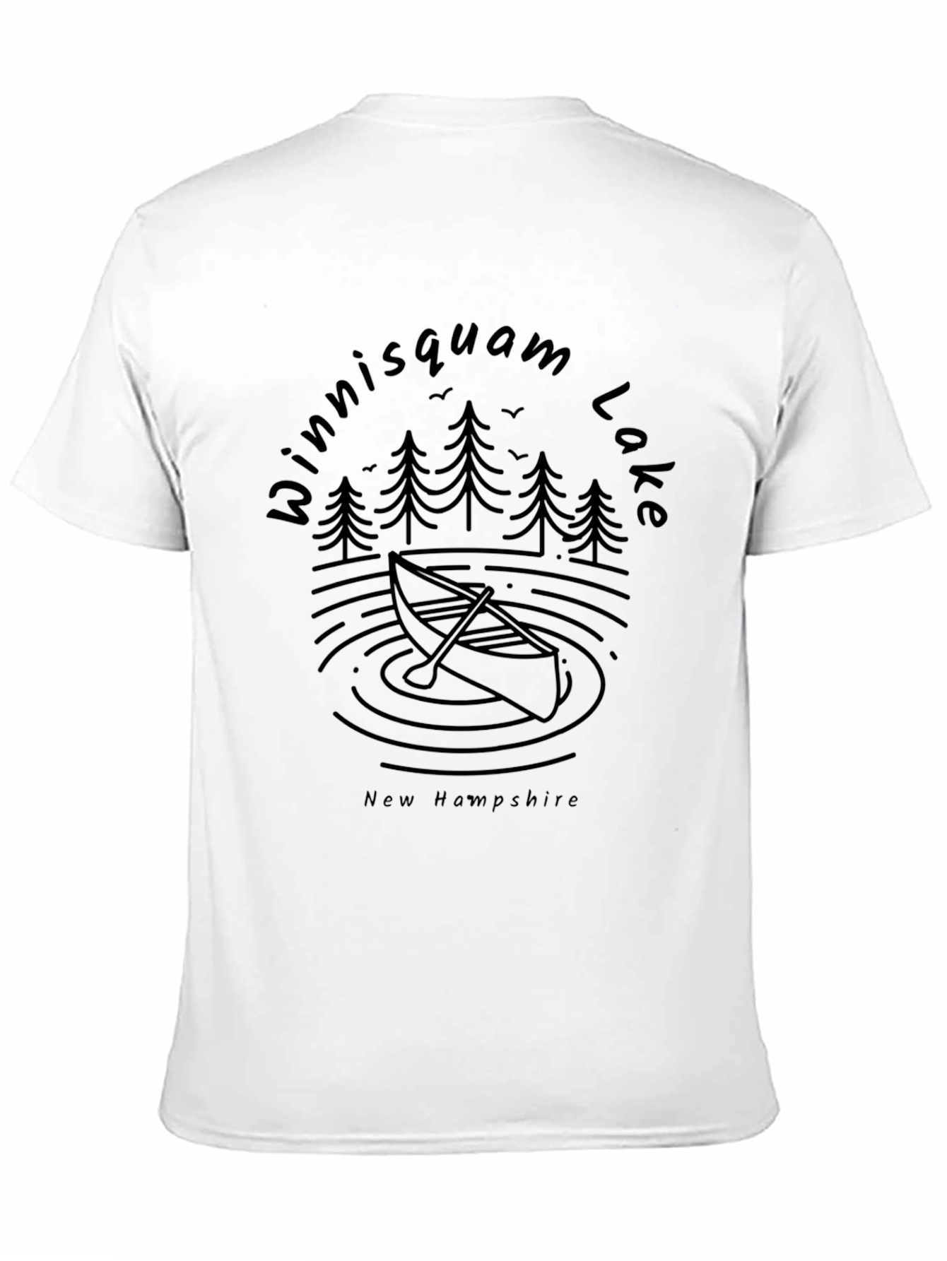 Camiseta Negra Winniisquam Lake New Hampshire