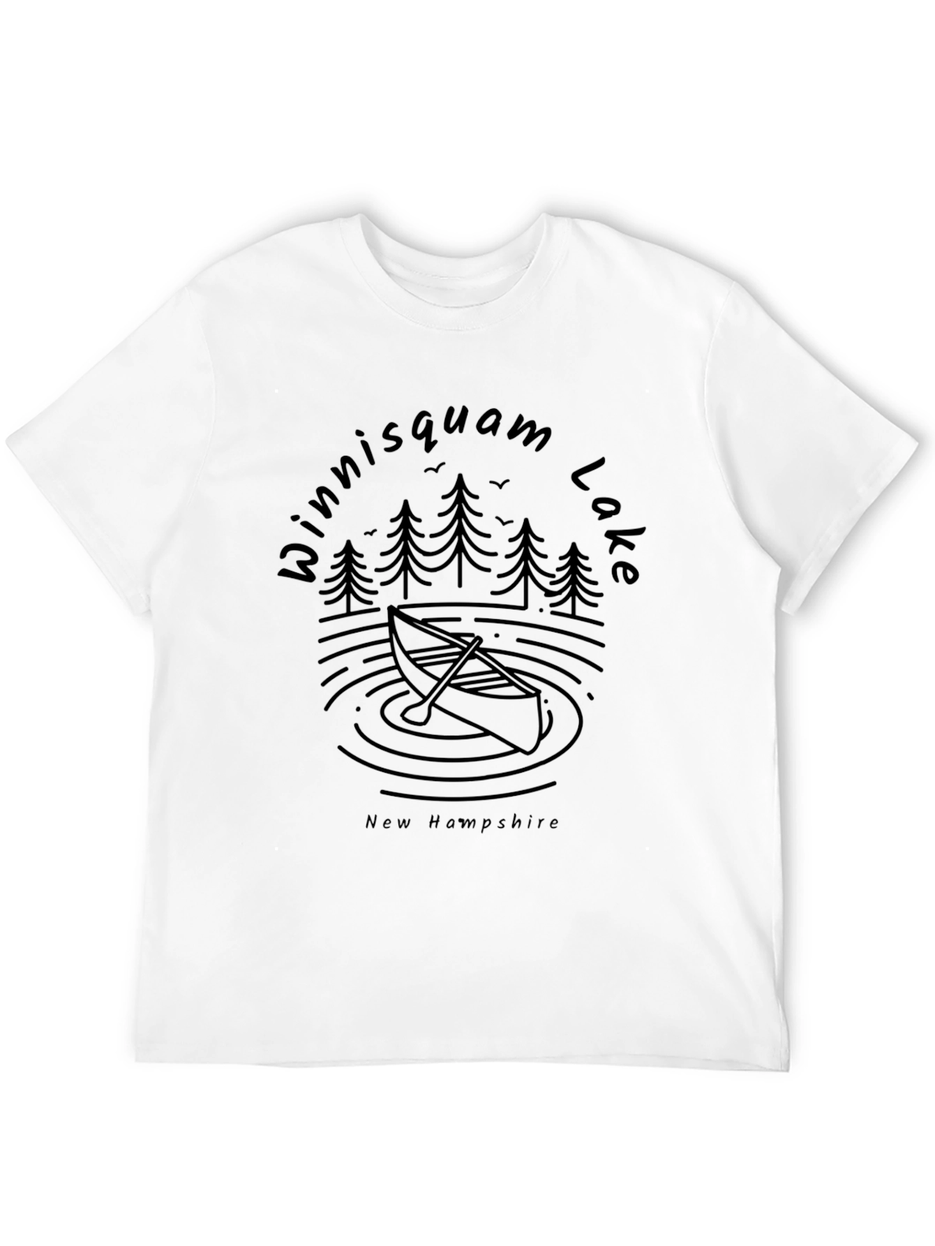 Camiseta Negra Winniisquam Lake New Hampshire